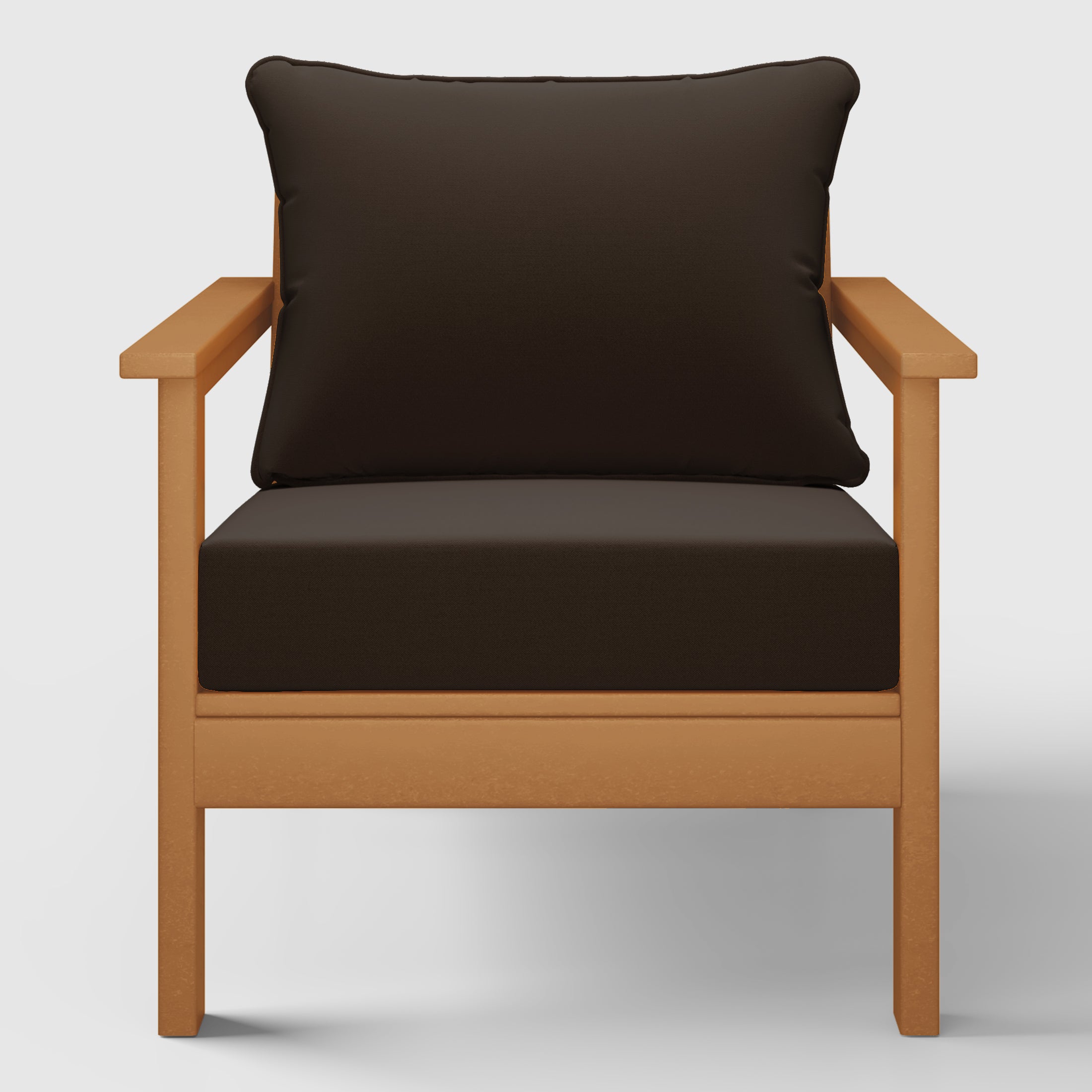 Portsmouth Outdoor Modern HDPE Patio Club Chairs with Deep Seat Cushions (Set of 2)