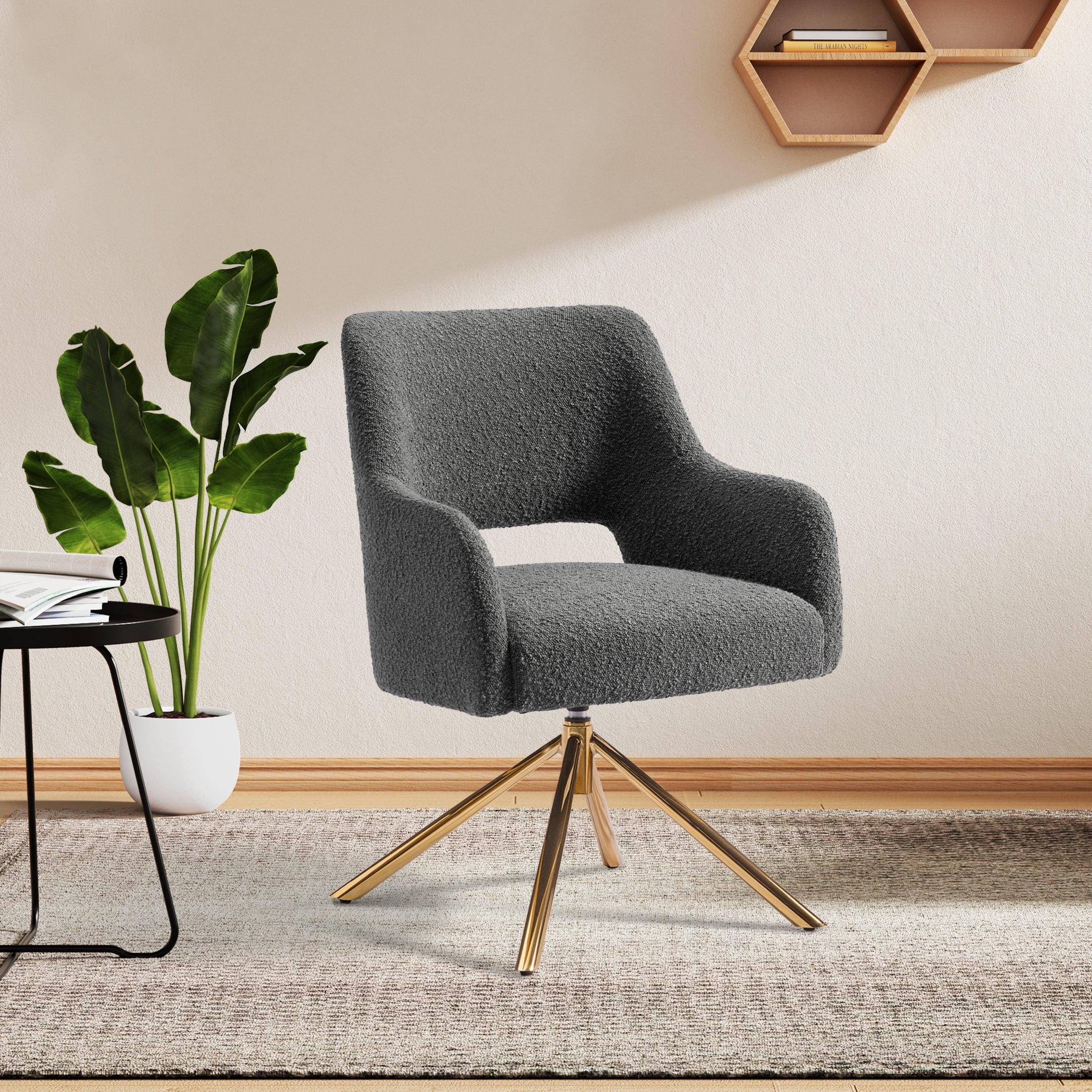 Amélie Mid-Century Modern Wide Boucle Swivel Accent Arm Chair (Set of 2)