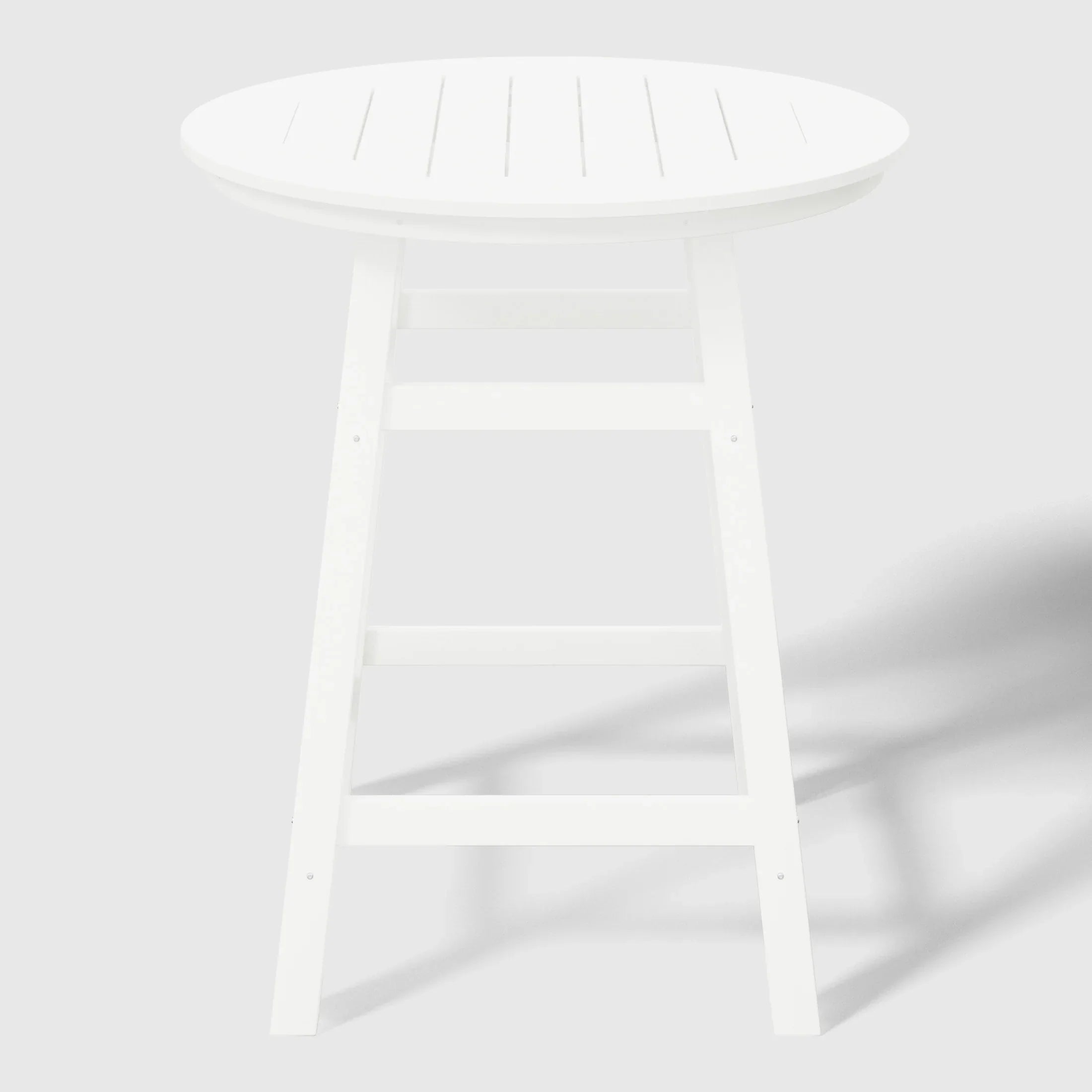 Paradise 5-Piece HDPE Outdoor Patio Dining Bar Bistro Table Set with Counter High Round Bar Stools