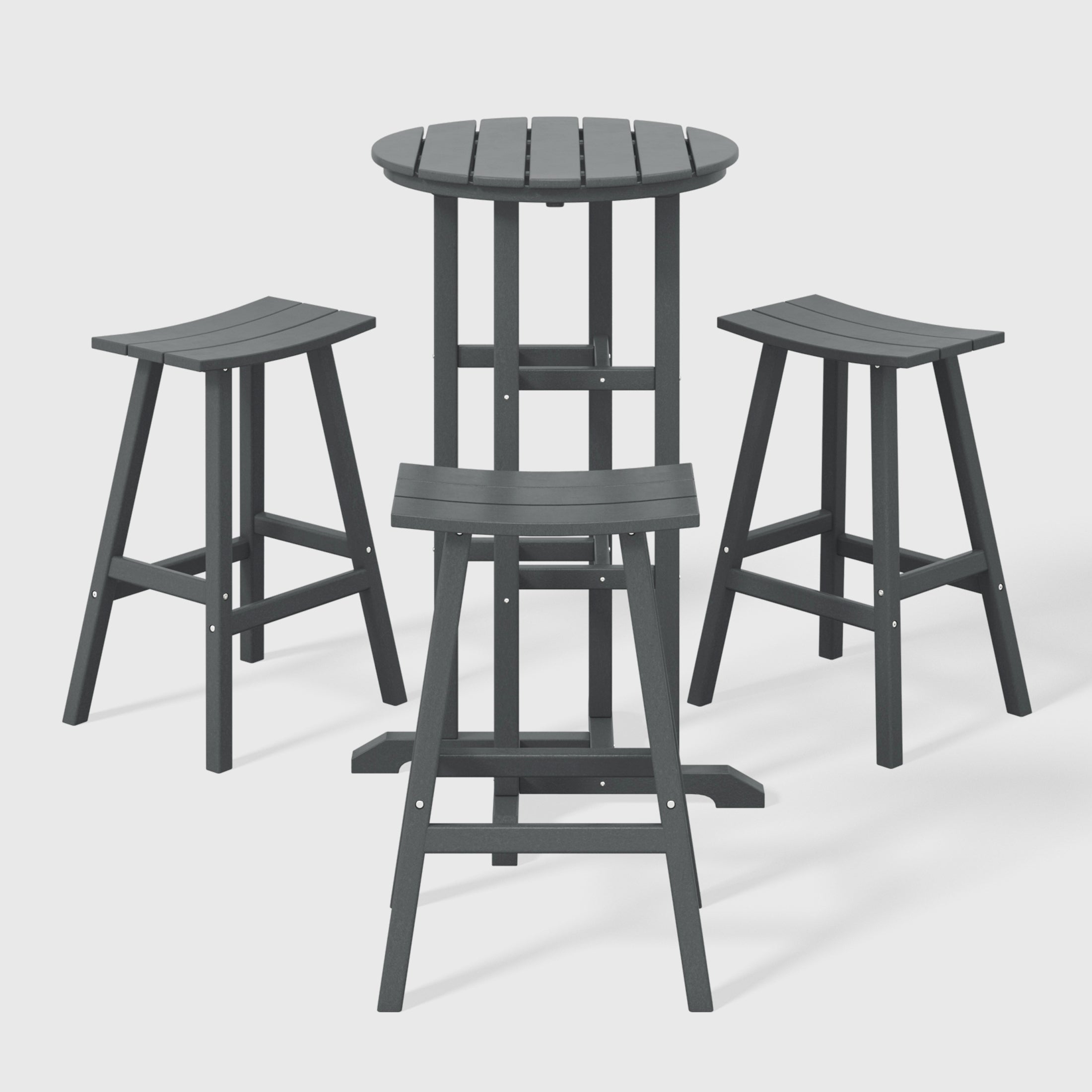 Paradise Outdoor Patio Bar Height Table and Bar Stool 4-Piece Dining Set