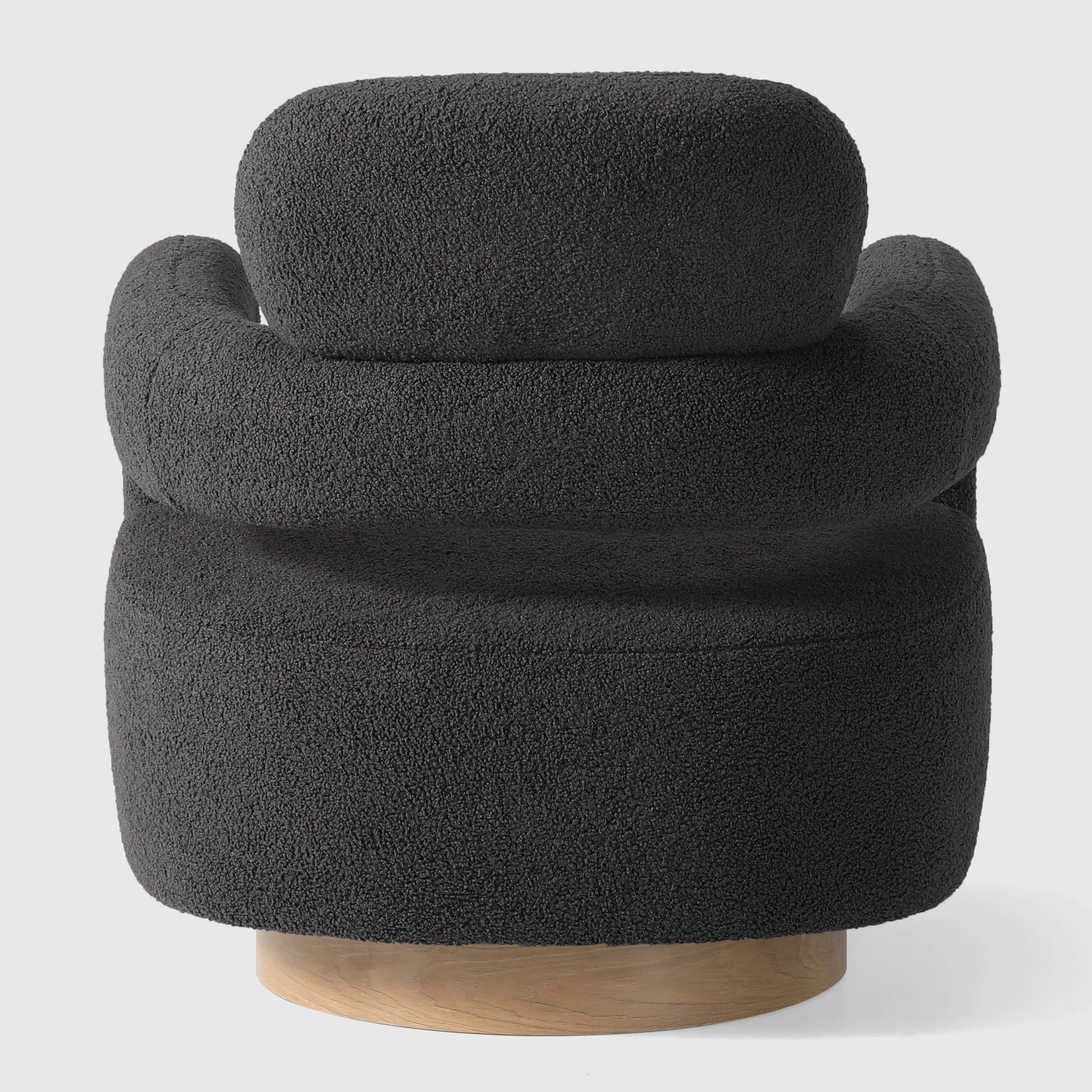 Celine Mid-Century Modern Sherpa Swivel Barrel Accent Chair