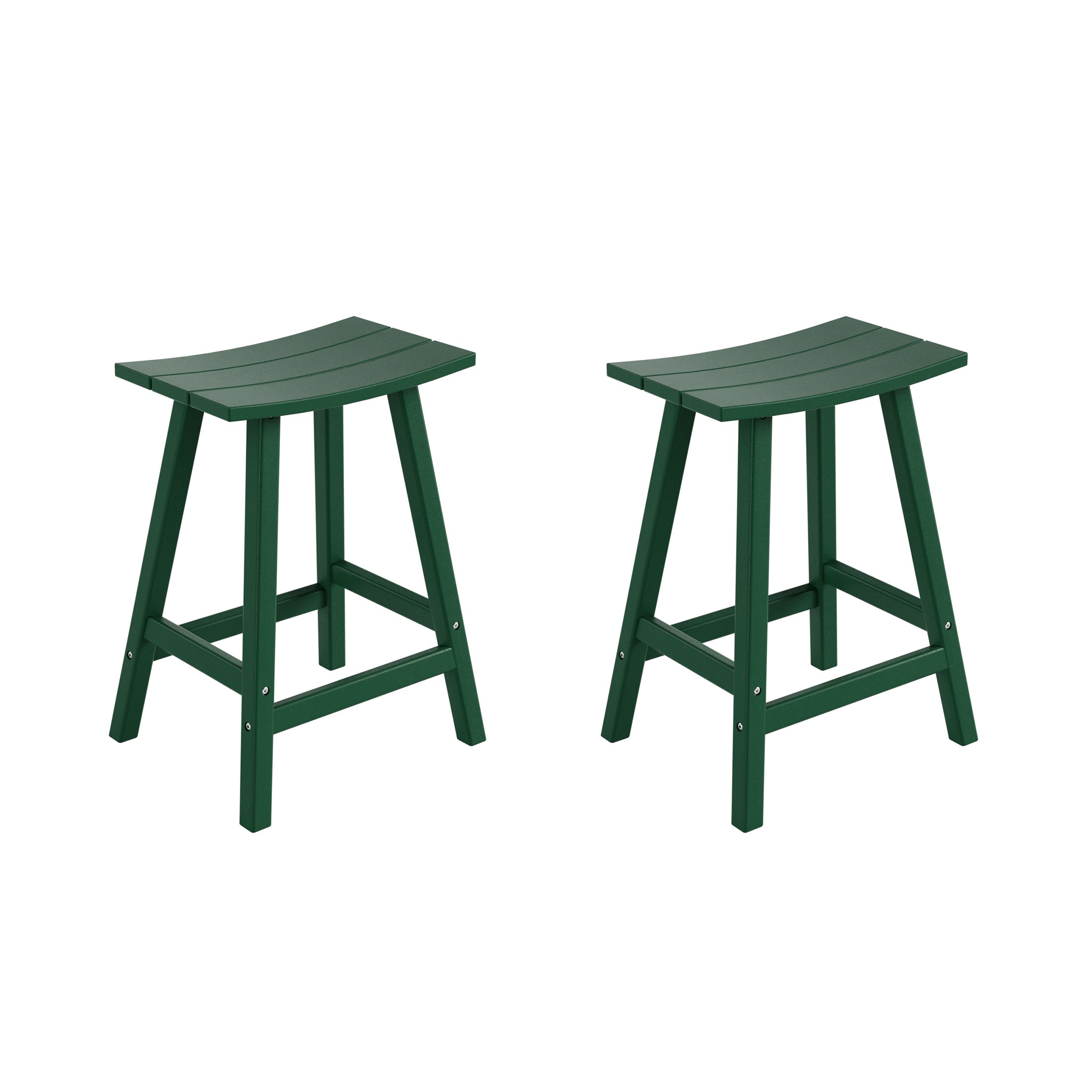Paradise 24" HDPE Outdoor Patio Counter Height Bar Stools (Set of 2)