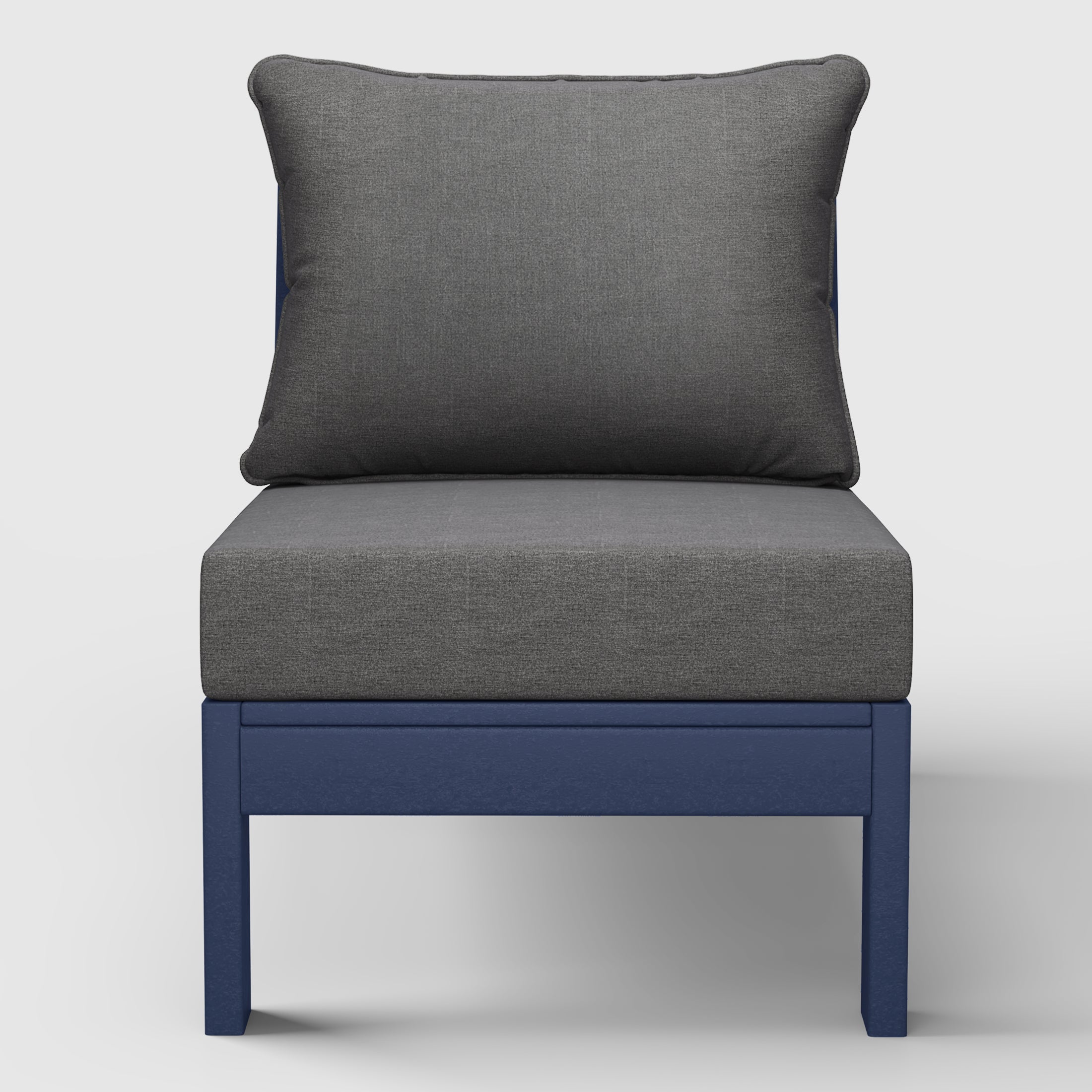 Portsmouth Outdoor HDPE Deep Seating Modular Armless Patio Chair with Patio Cushions