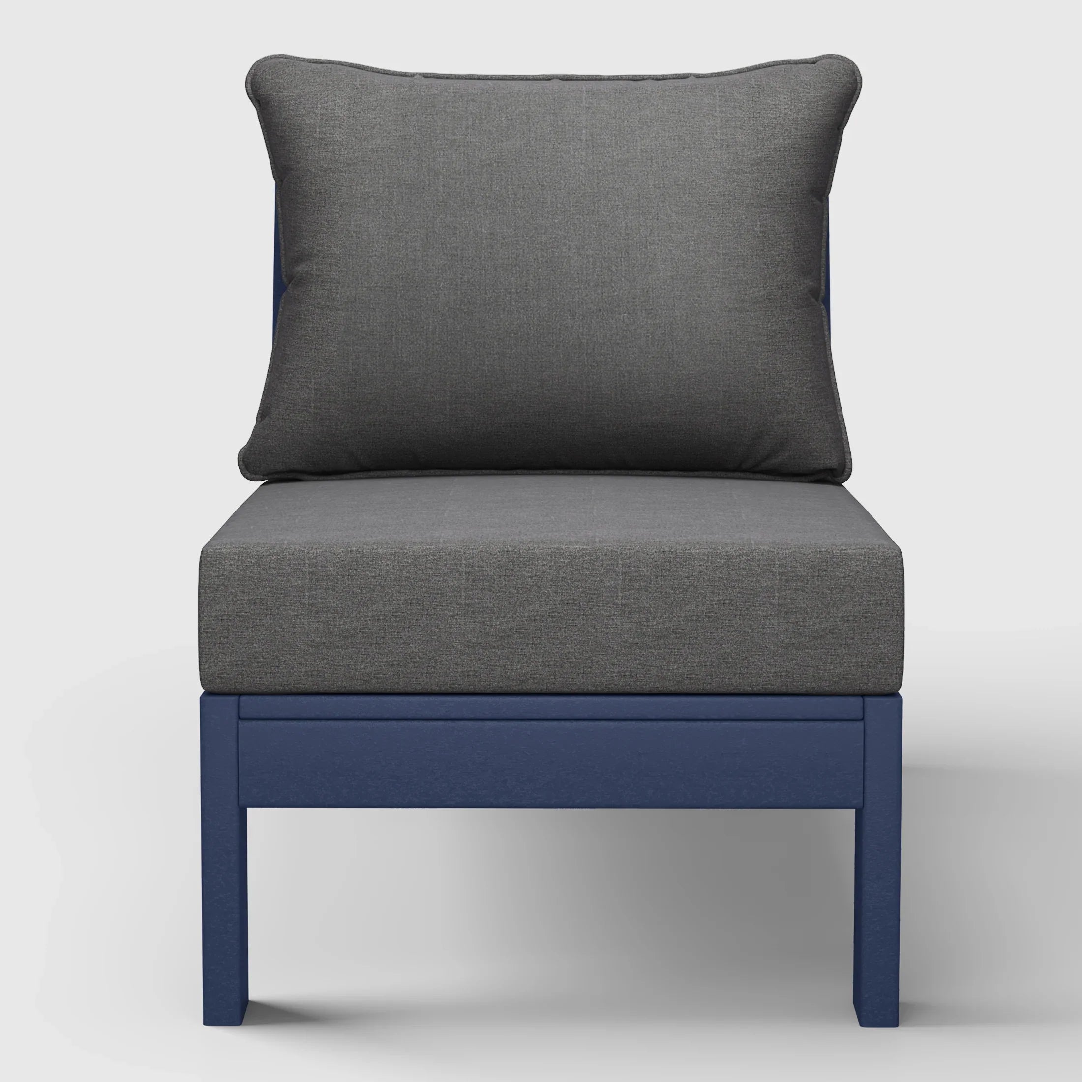 Portsmouth Outdoor HDPE Deep Seating Modular Armless Patio Chair with Patio Cushions
