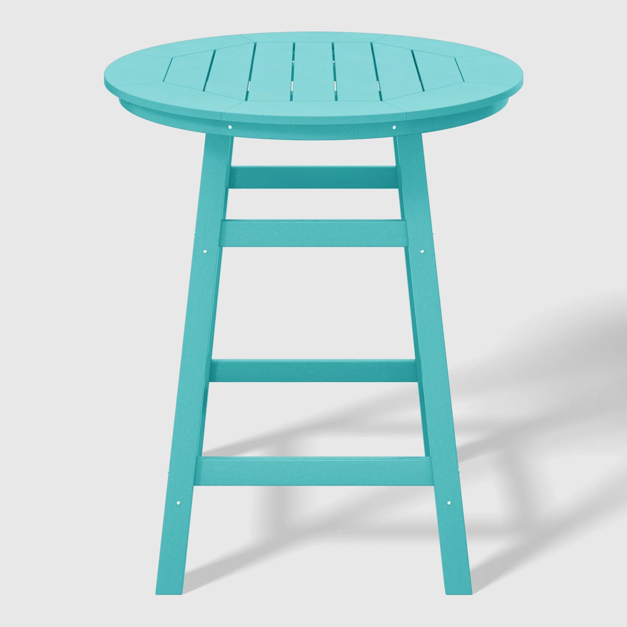 Paradise 5-Piece HDPE Outdoor Patio Dining Bar Bistro Table Set with Counter High Round Bar Stools