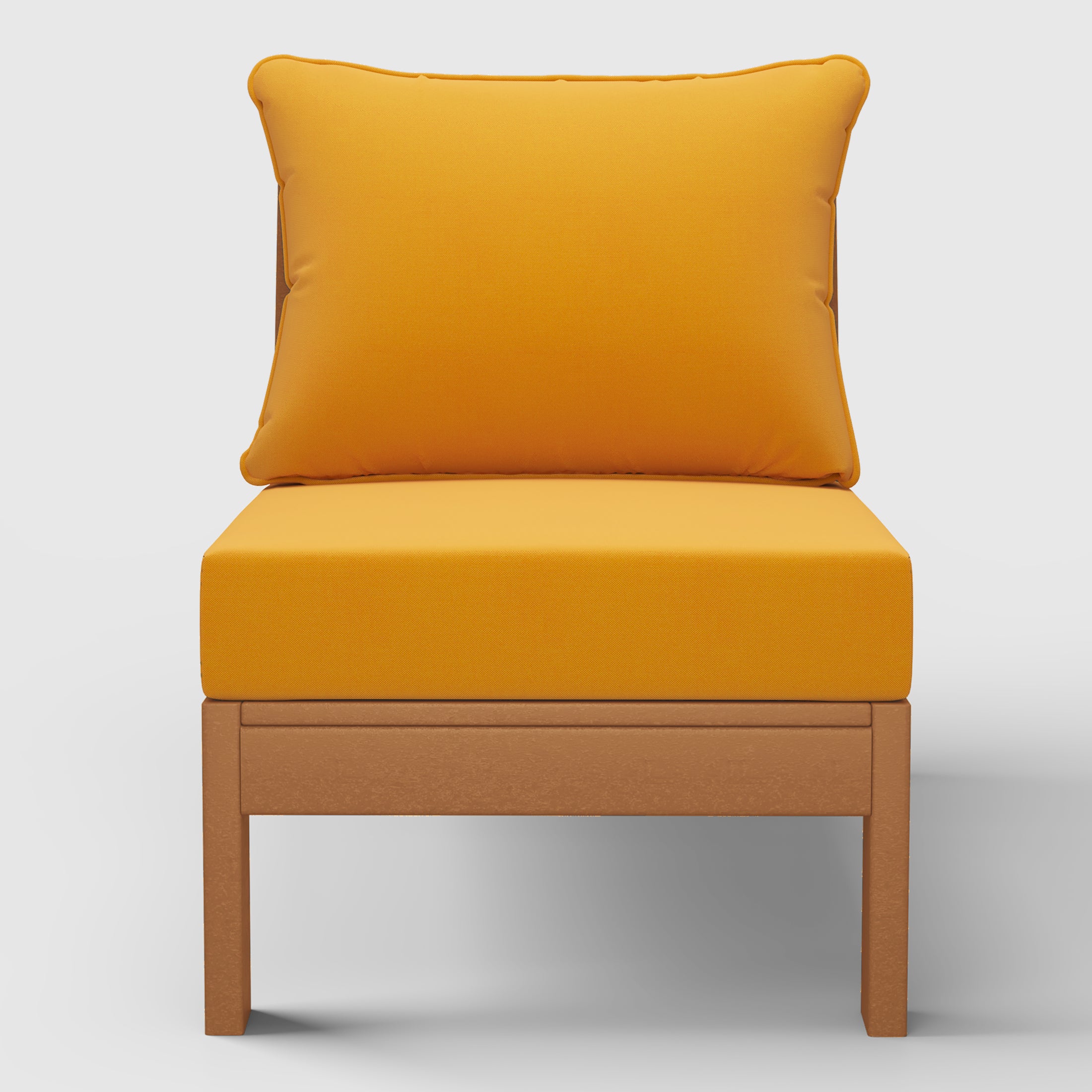 Portsmouth Outdoor HDPE Deep Seating Modular Armless Patio Chair with Patio Cushions