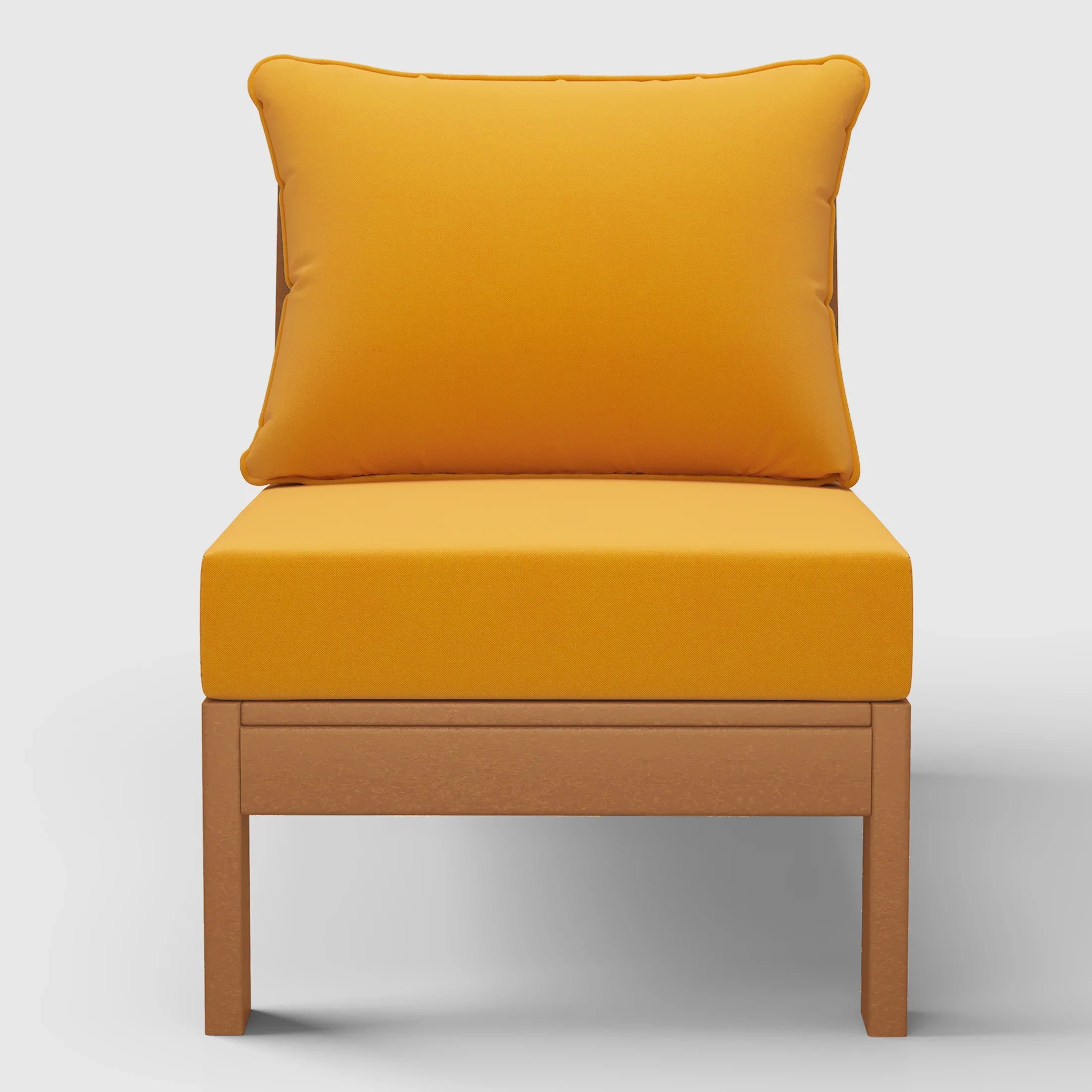 Portsmouth Outdoor HDPE Deep Seating Modular Armless Patio Chair with Patio Cushions