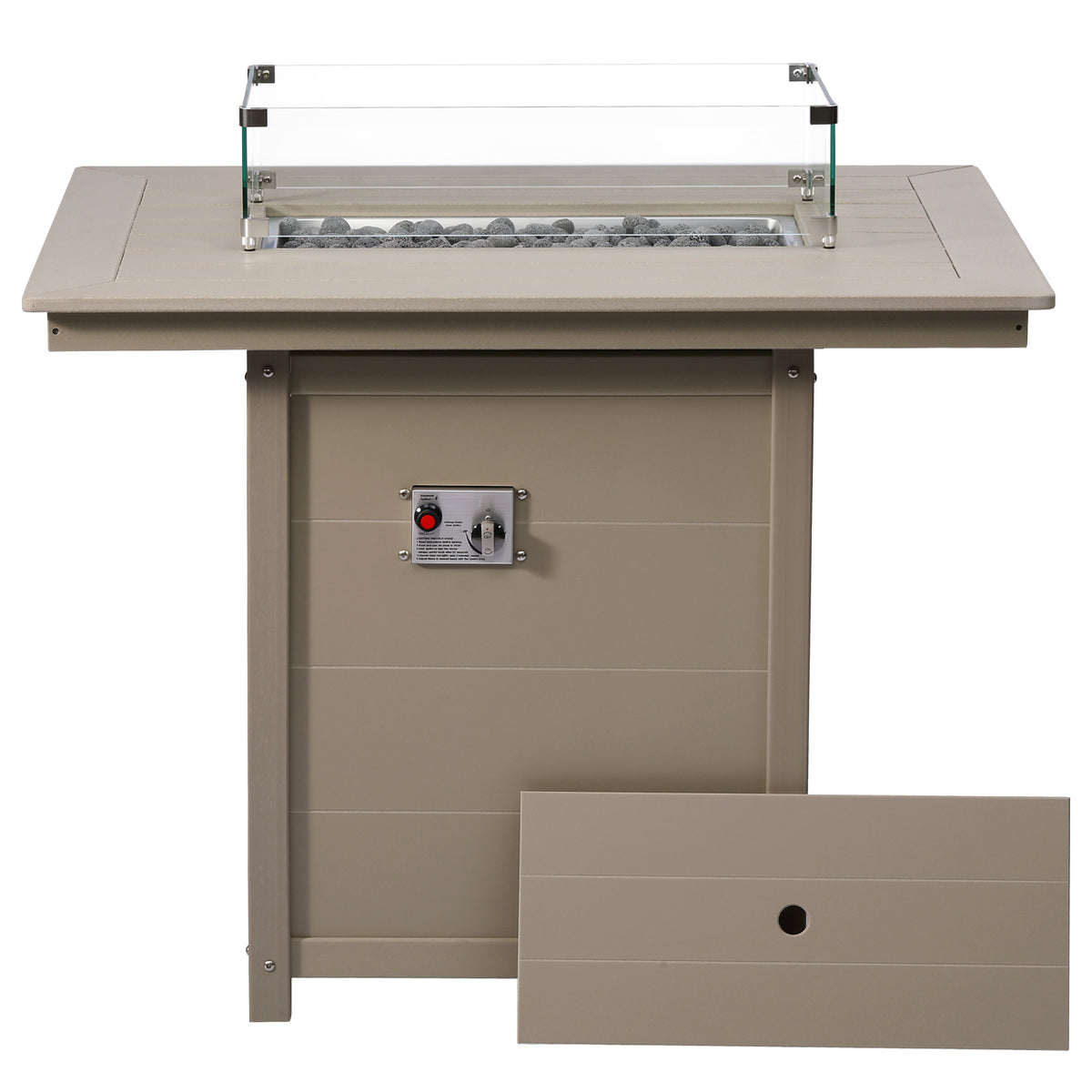 Sol 46" Modern Outdoor Patio Gas Propane Rectangle Fire Pit Table