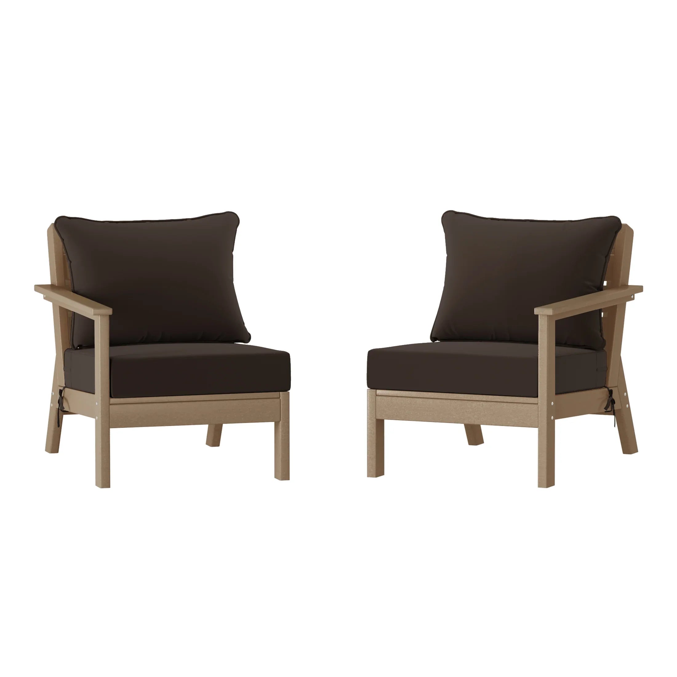 Portsmouth Outdoor Patio HDPE Loveseat Sofa with Patio Cushions