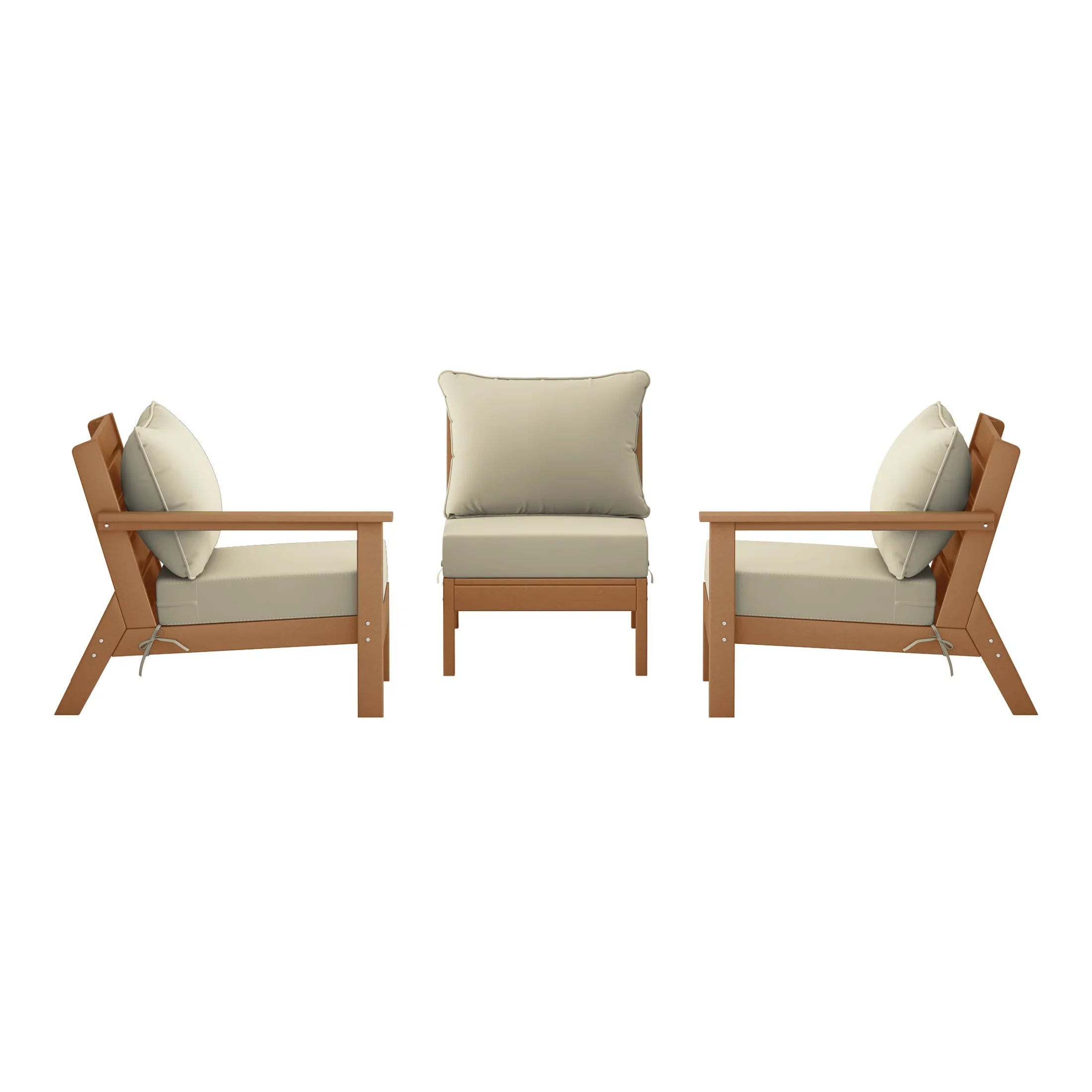 Portsmouth Outdoor Patio HDPE Sectional Sofa with Patio Cushions