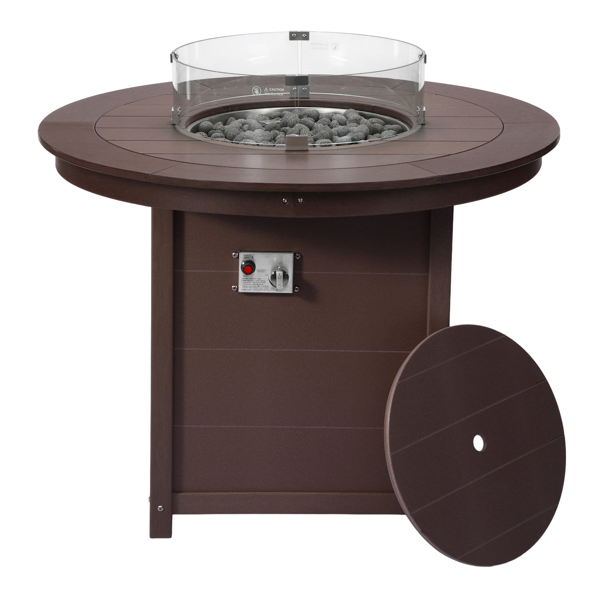 Sol 47" Modern Outdoor Patio Propane Round Counter Height Fire Pit Table