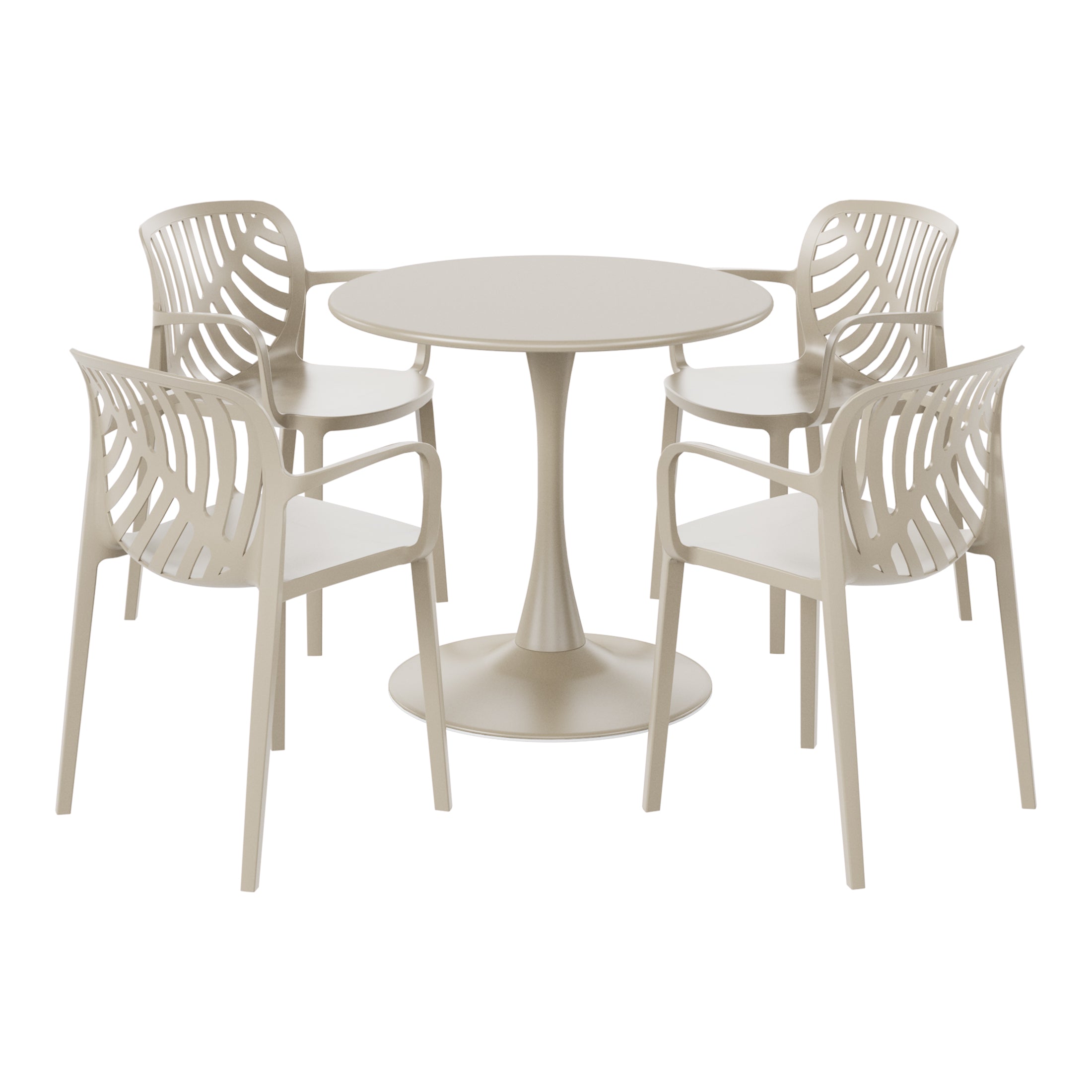 Sunshine 5-Piece Outdoor Indoor Metal Patio Dining Table Set With Stackable Patio Arm Chairs