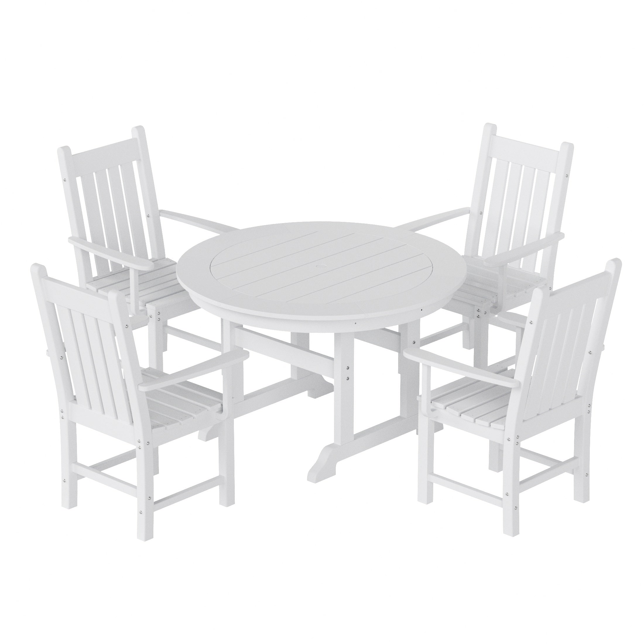 Paradise 5 Piece Outdoor Patio Dining Set Outdoor Round Table and Armchair Set