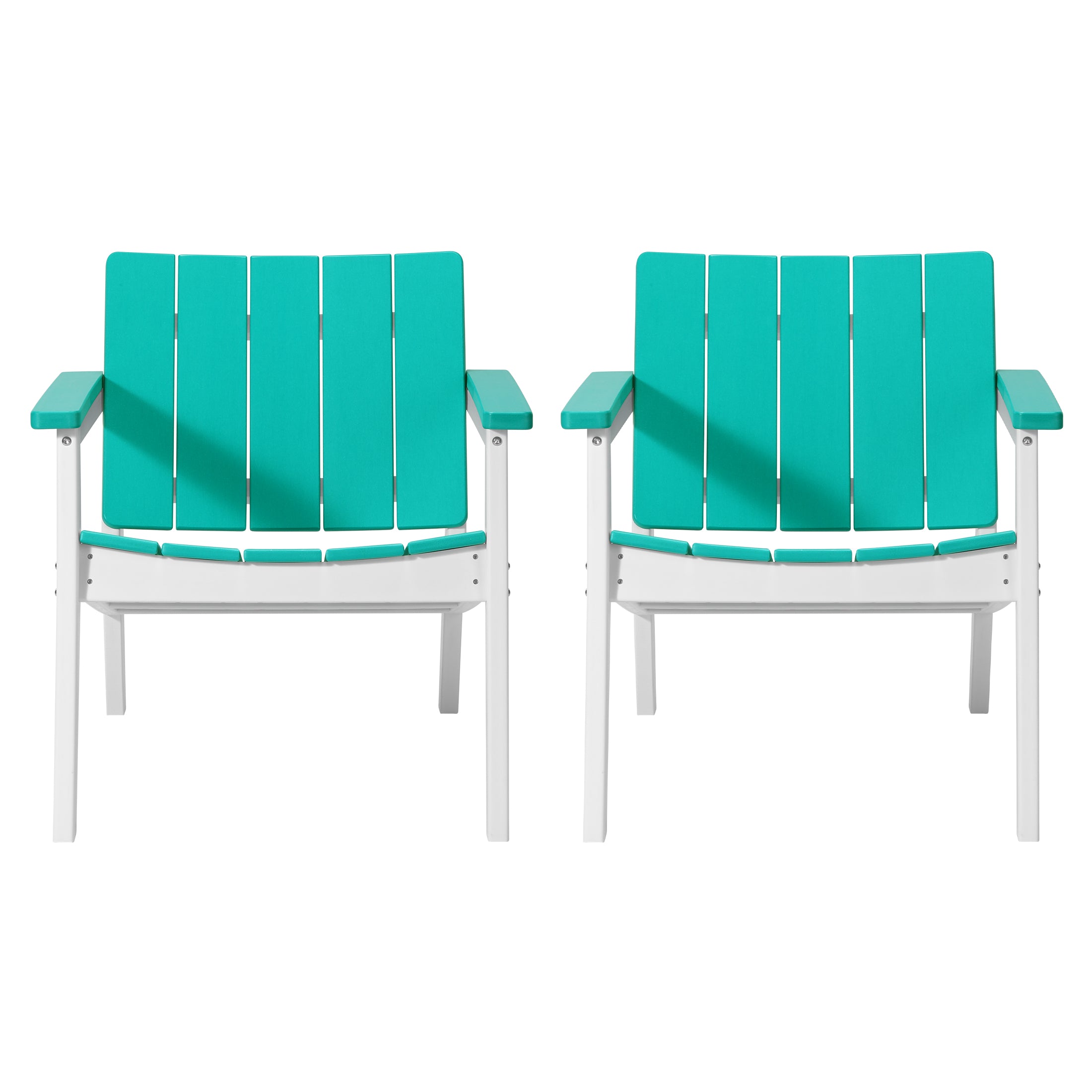 Seaside Outdoor HDPE Modern Patio Club Armchairs (Set of 2)