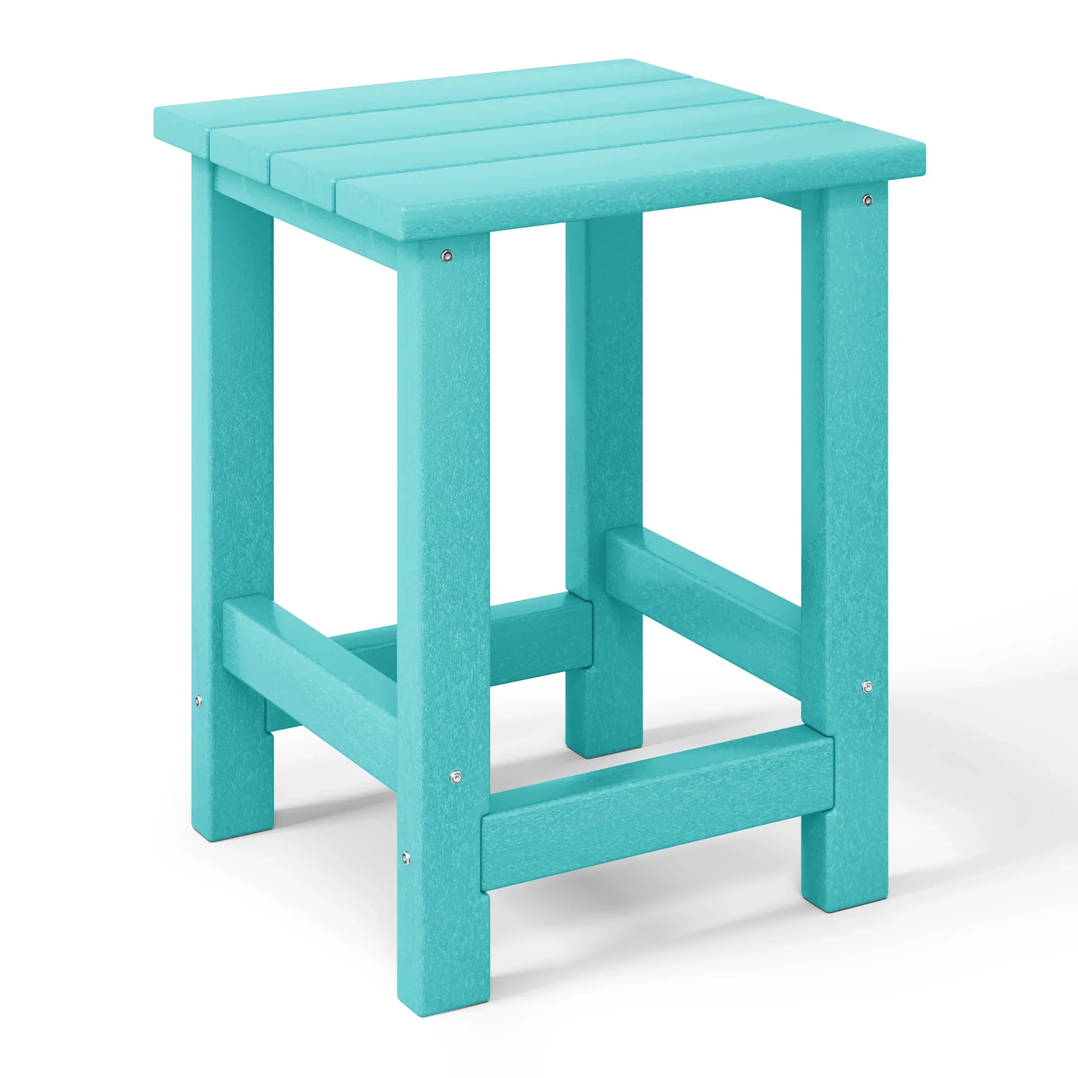 Palms 3-Piece Kids HDPE Modern Adirondack Chairs Set with Square Side Table and Cup Holders