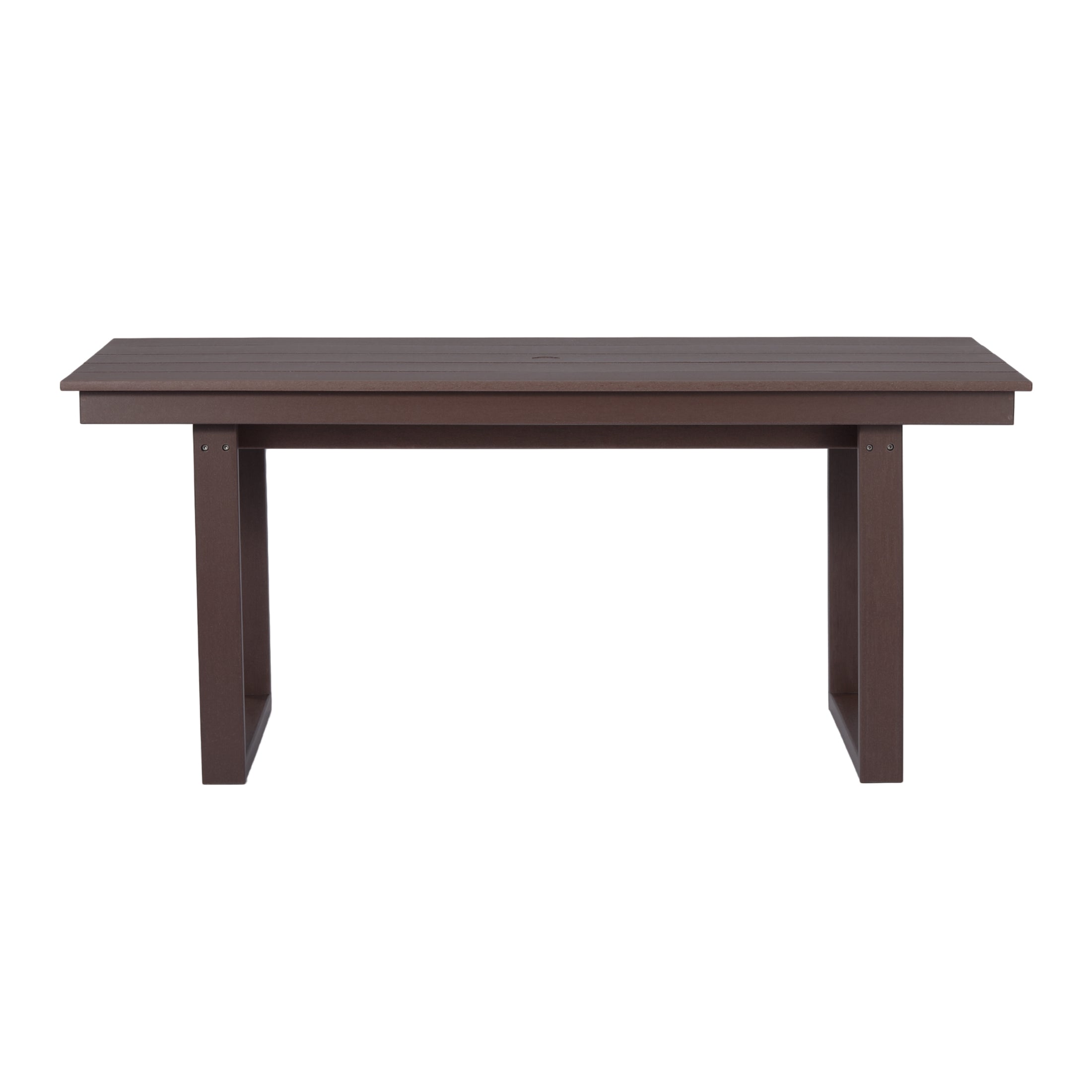 Cambria 7-Piece Modern HDPE Outdoor Patio Dining Table Set With Umbrella Hole