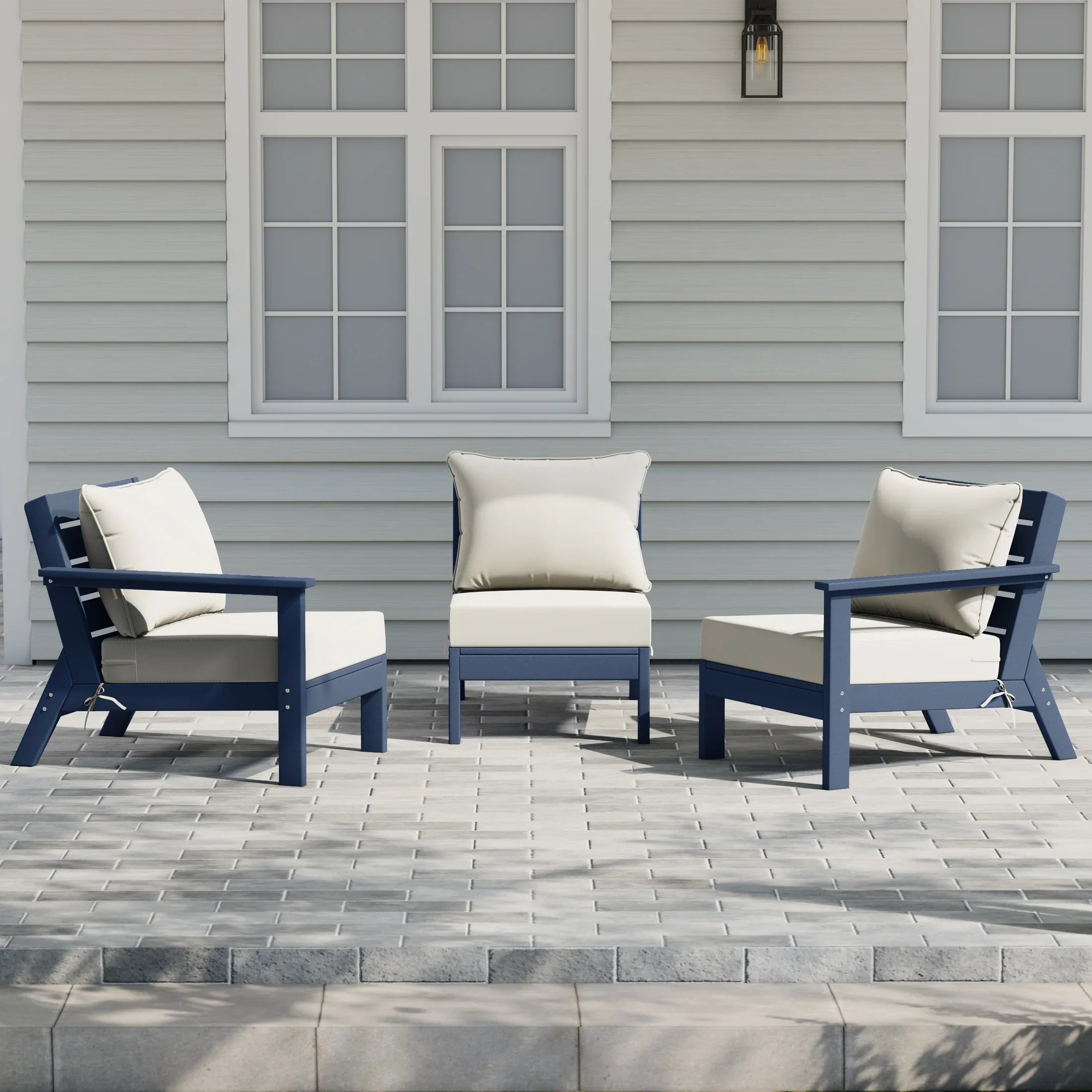Portsmouth Outdoor Patio HDPE Sectional Sofa with Patio Cushions