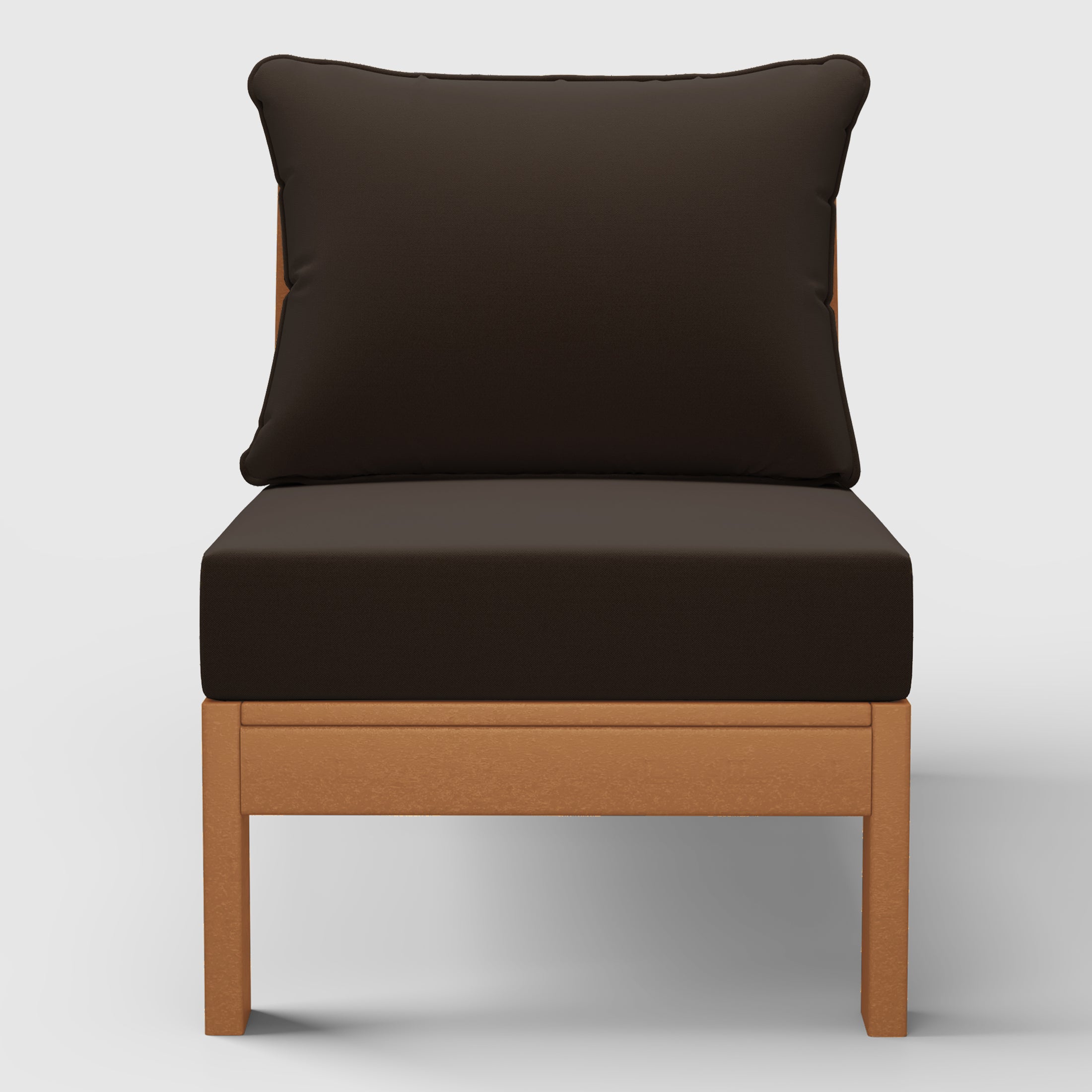 Portsmouth Outdoor HDPE Deep Seating Modular Armless Patio Chair with Patio Cushions