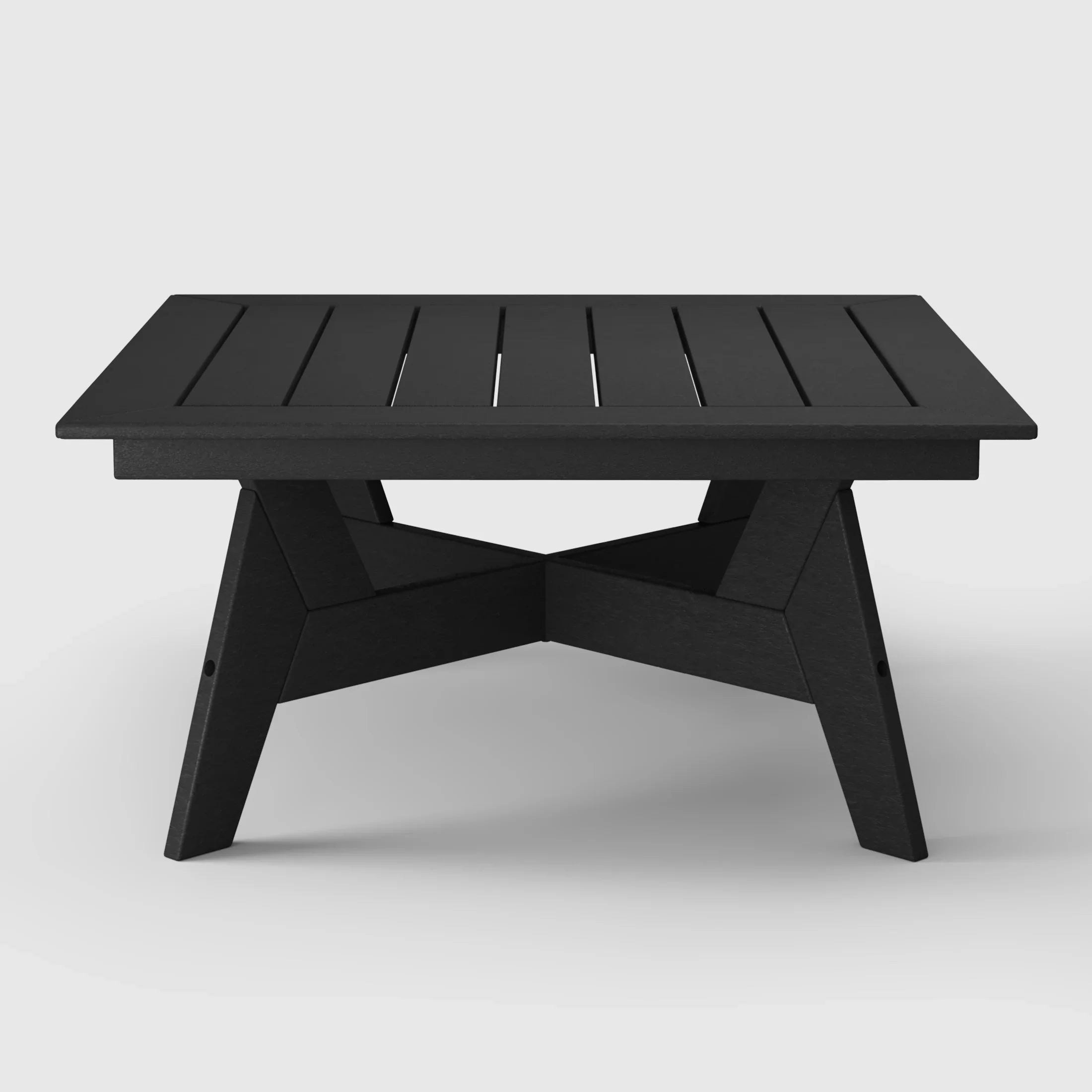 Portsmouth Modern Low Outdoor Patio Square HDPE Coffee Table