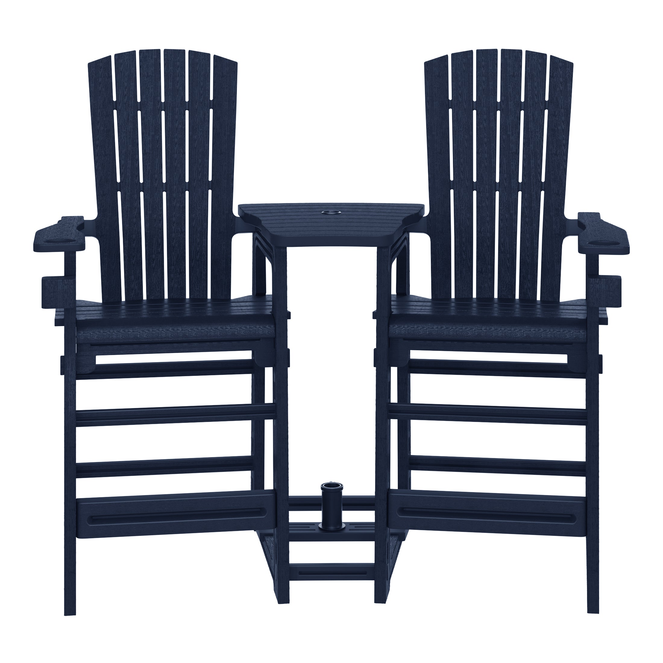 Cayman Outdoor Tall Adirondack Chairs With Connecting Table Tray (Set of 2)