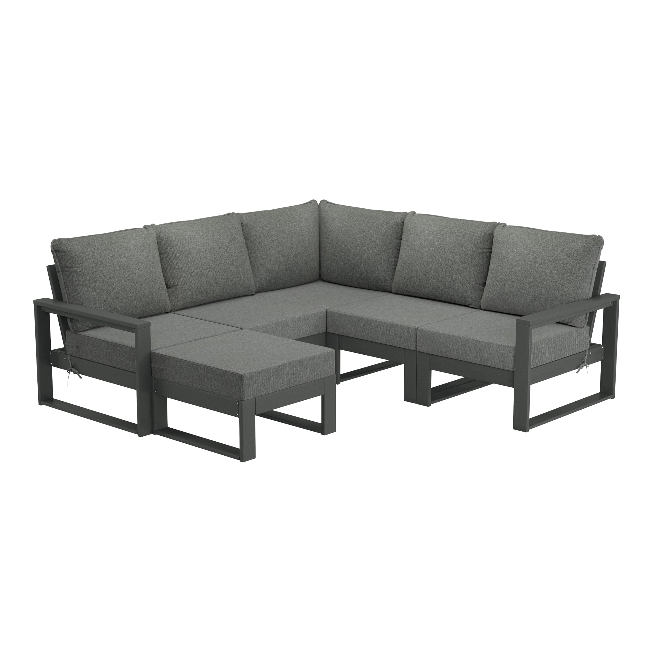 Rockaway 6-Piece Outdoor Patio Corner Sectional Sofa Conversation Set