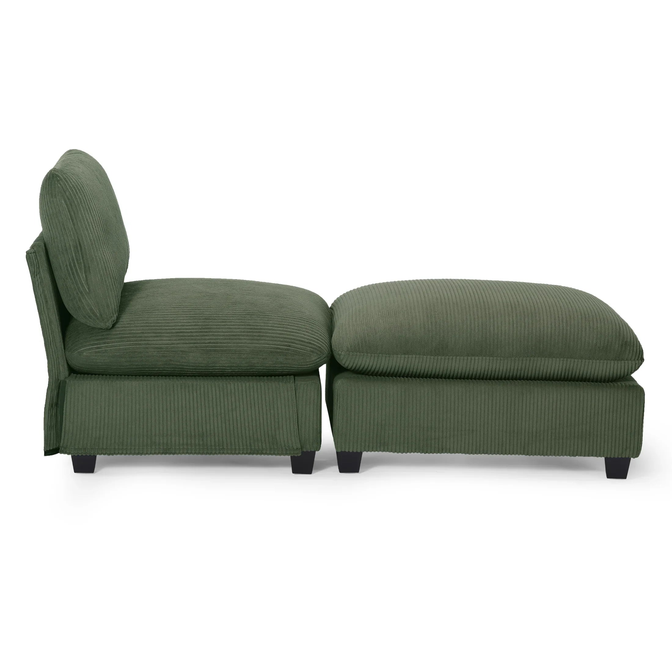 Ava 68.5" Corduroy Upholstered Indoor Chaise Lounge Chair