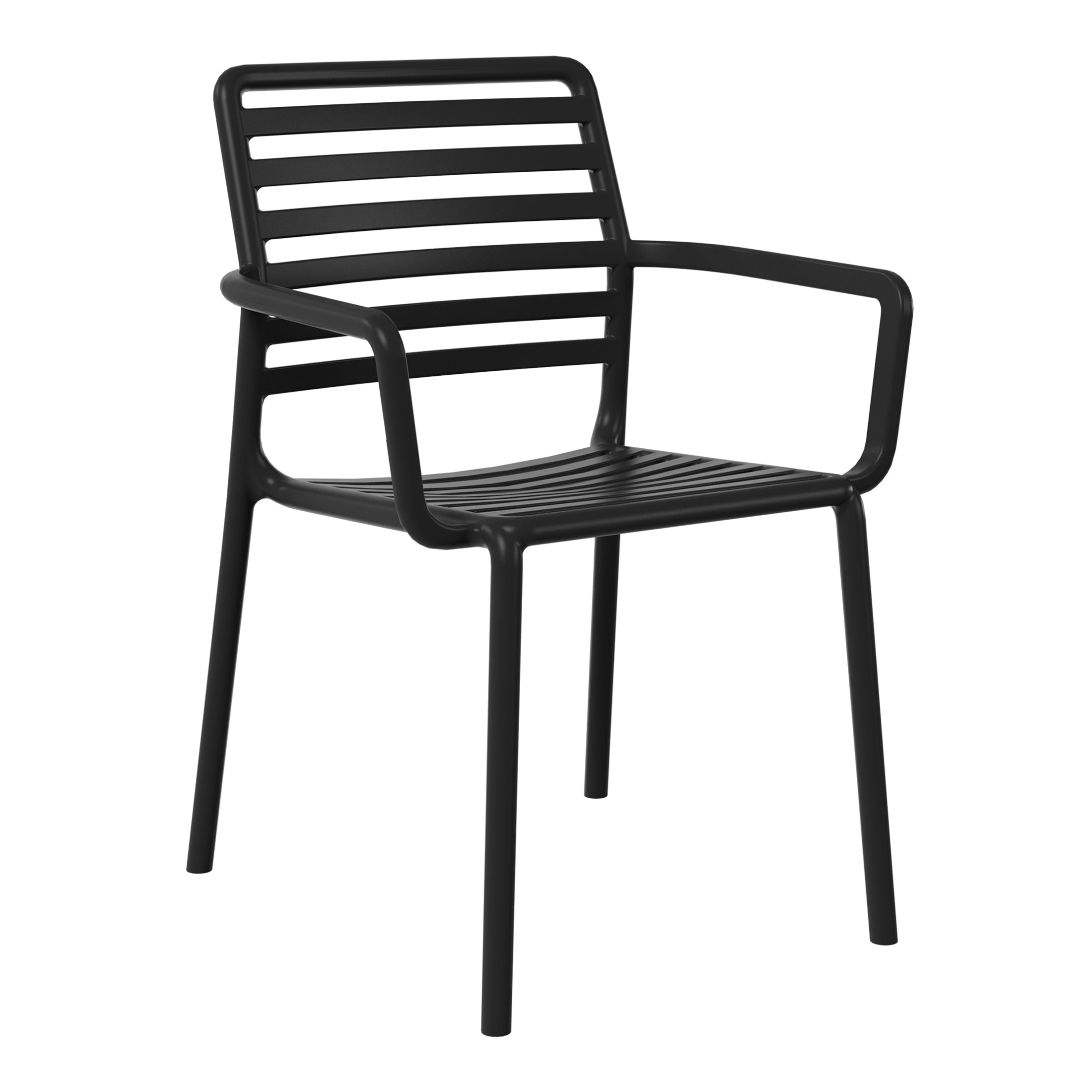 Sunshine 5-Piece Indoor Outdoor Metal Patio Dining Table Set With Stackable Plastic Patio Arm Chairs