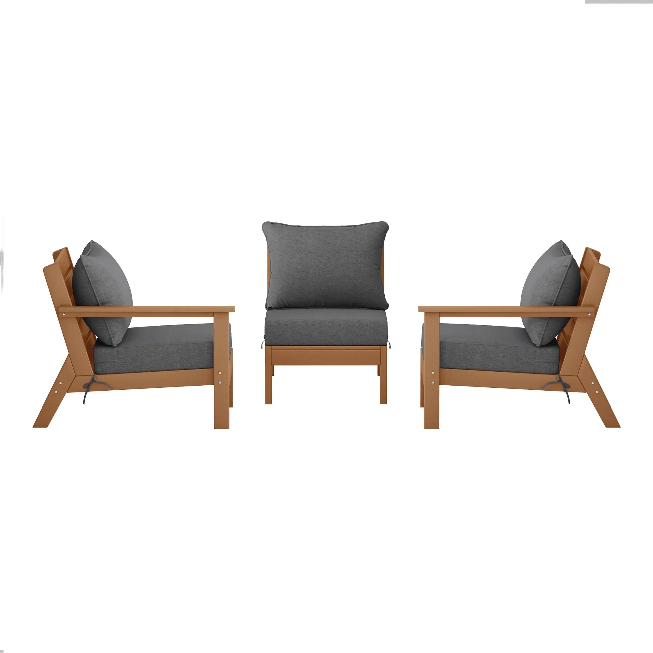 Portsmouth Outdoor Patio HDPE Sectional Sofa with Patio Cushions