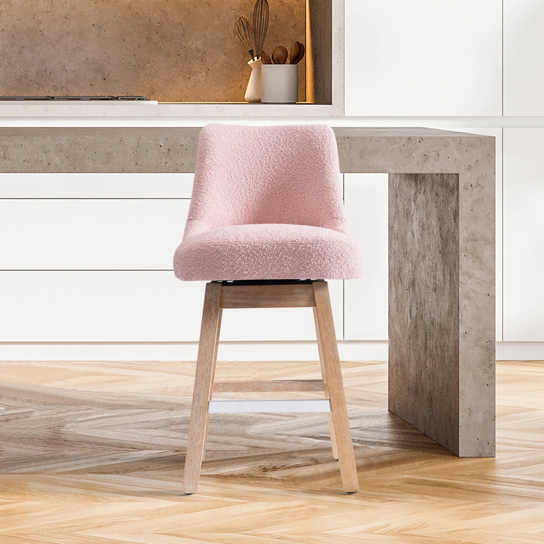 Amélie 26" Upholstered Swivel Counter Height Bar Stool