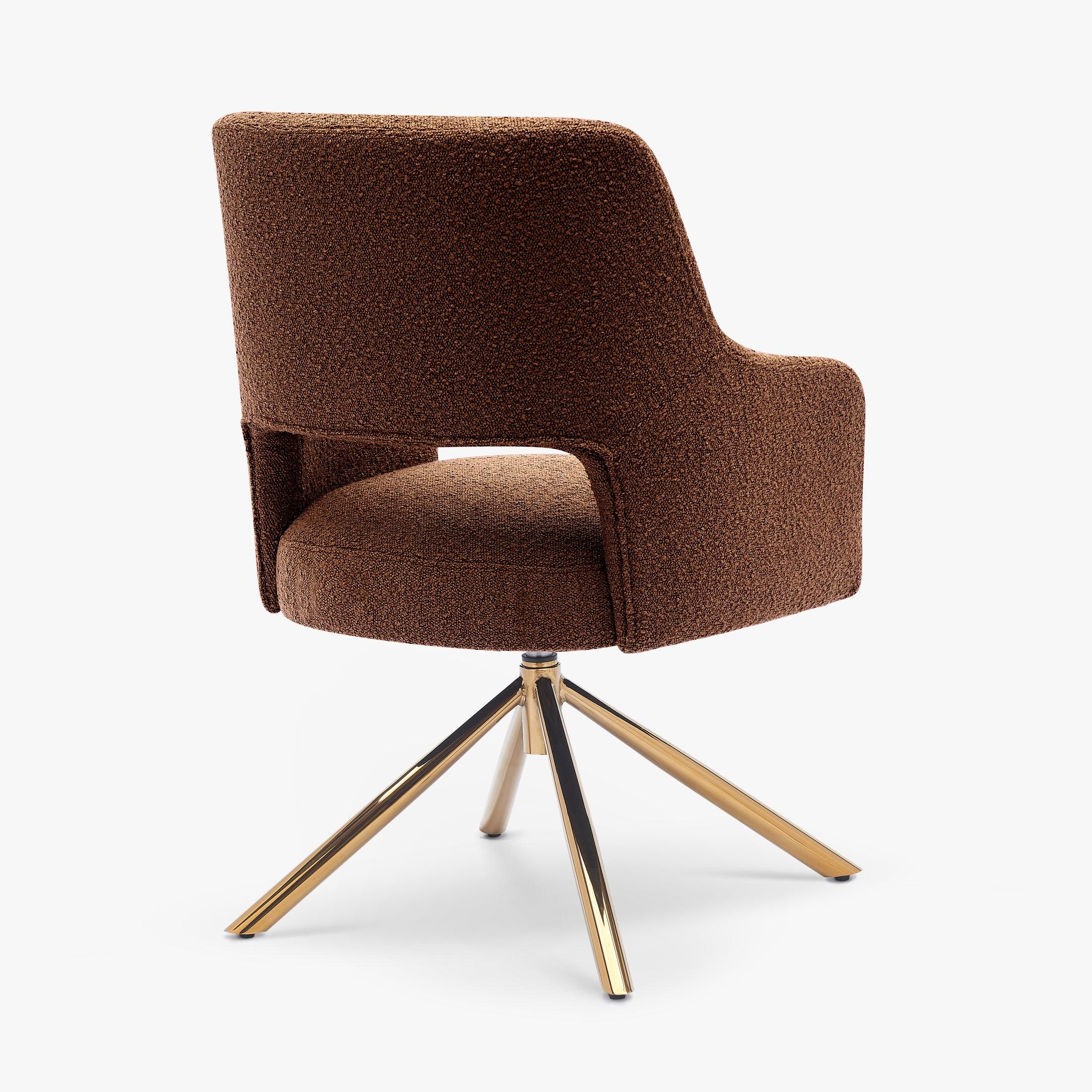 Amélie Mid-Century Modern Wide Boucle Swivel Vanity Chair