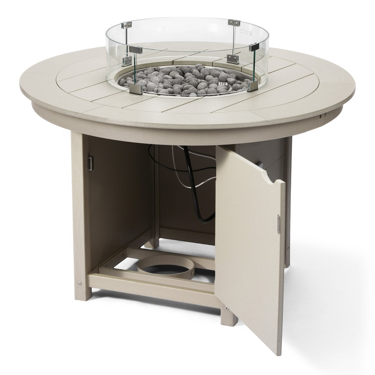 Sol 47" Modern Outdoor Patio Propane Gas Round Fire Pit Table