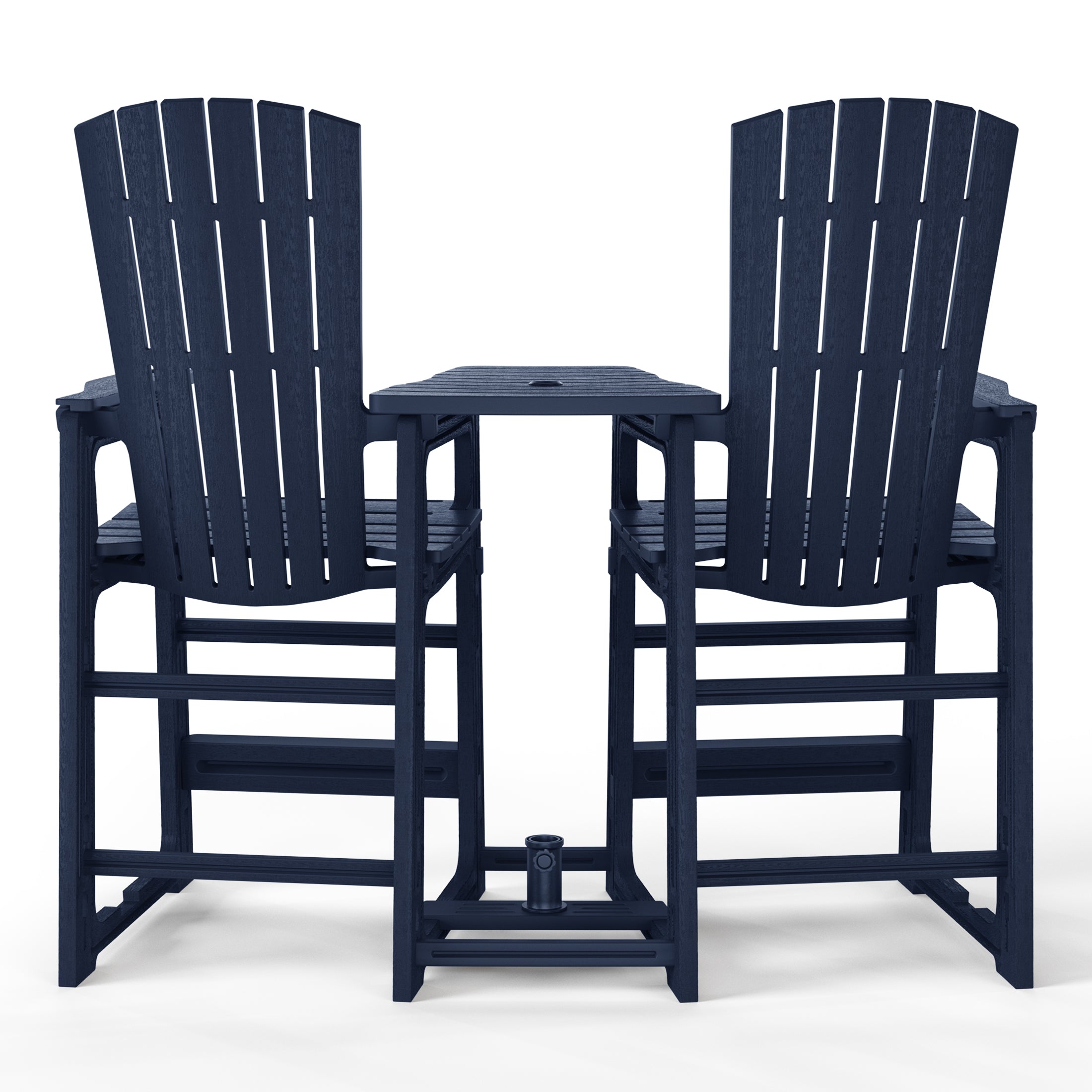 Cayman Outdoor Tall Adirondack Chairs With Connecting Table Tray (Set of 2)