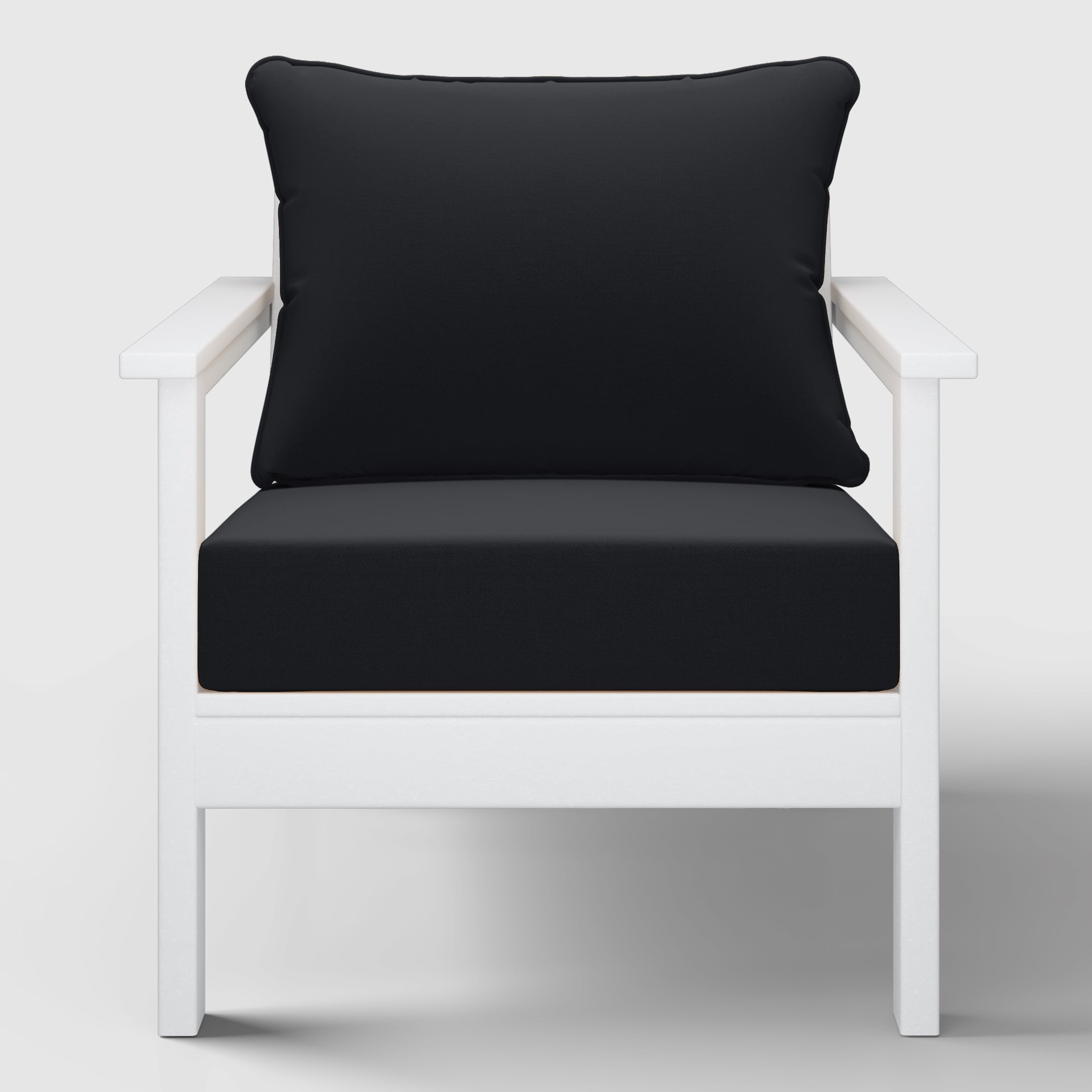 Portsmouth Outdoor Modern HDPE Patio Club Chair with Deep Seat Cushions