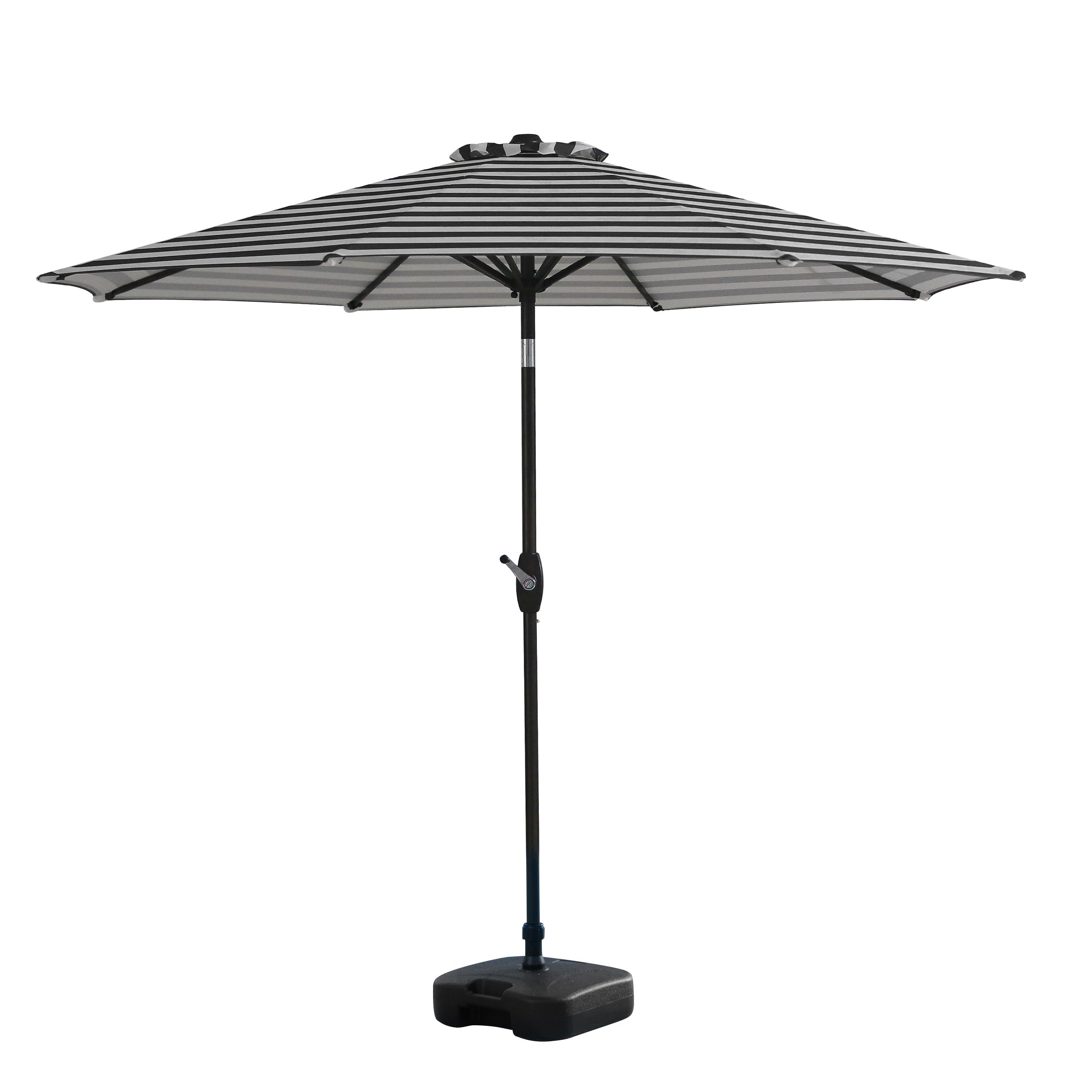 Cabana 9 ft. Patio Table Umbrella with tilt, crank features and free standing square shape weight base kit