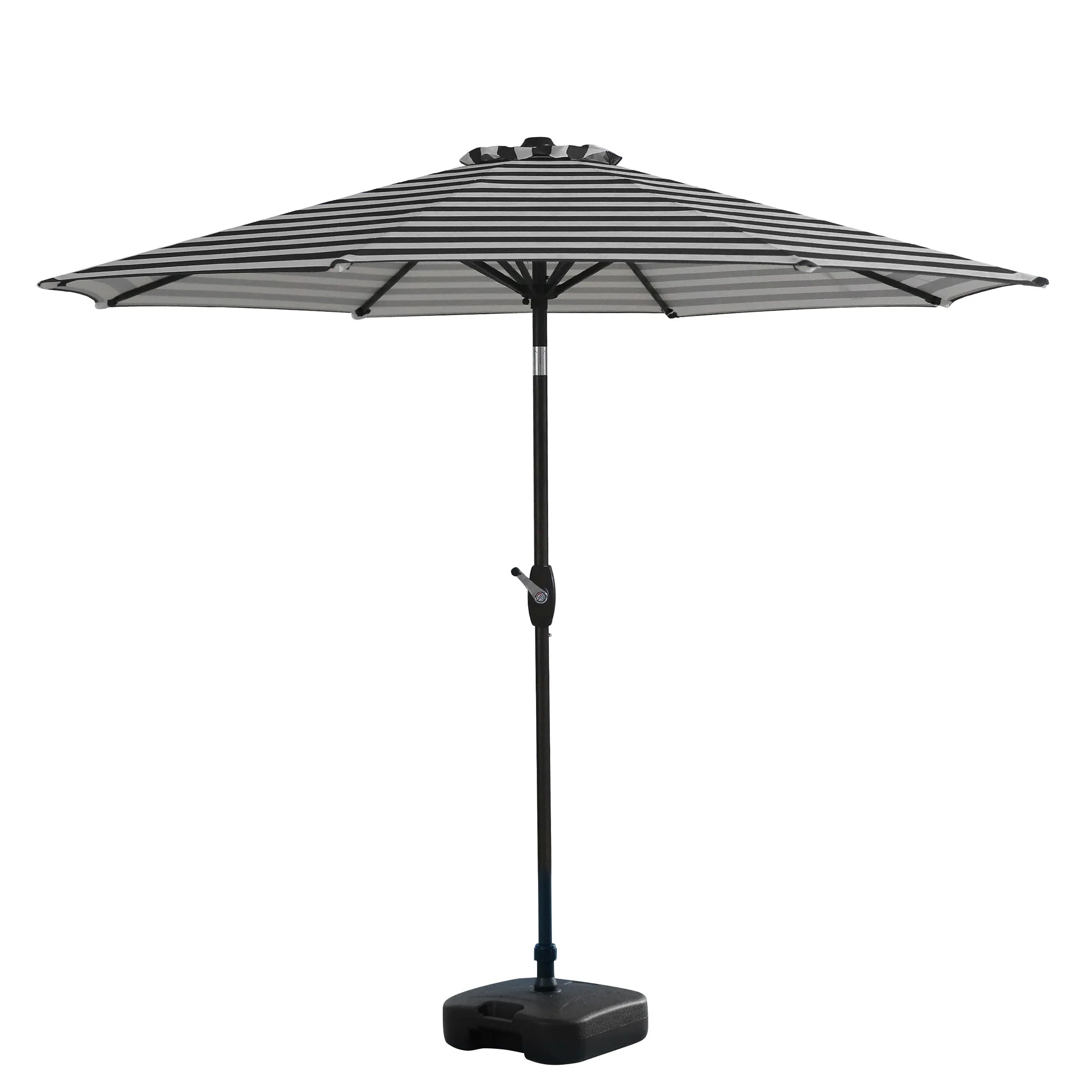 Cabana 9 ft. Patio Table Umbrella with tilt, crank features and free standing square shape weight base kit