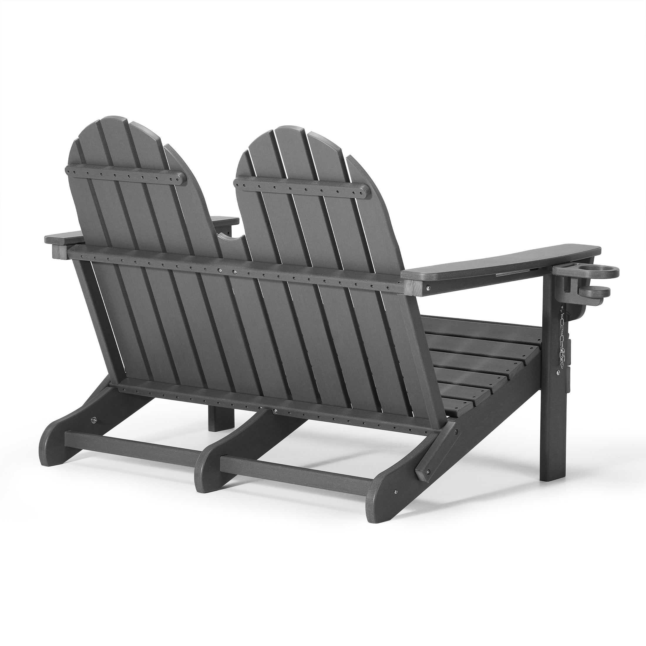 Savannah Outdoor Patio 49" HDPE Folding Adirondack Garden Bench