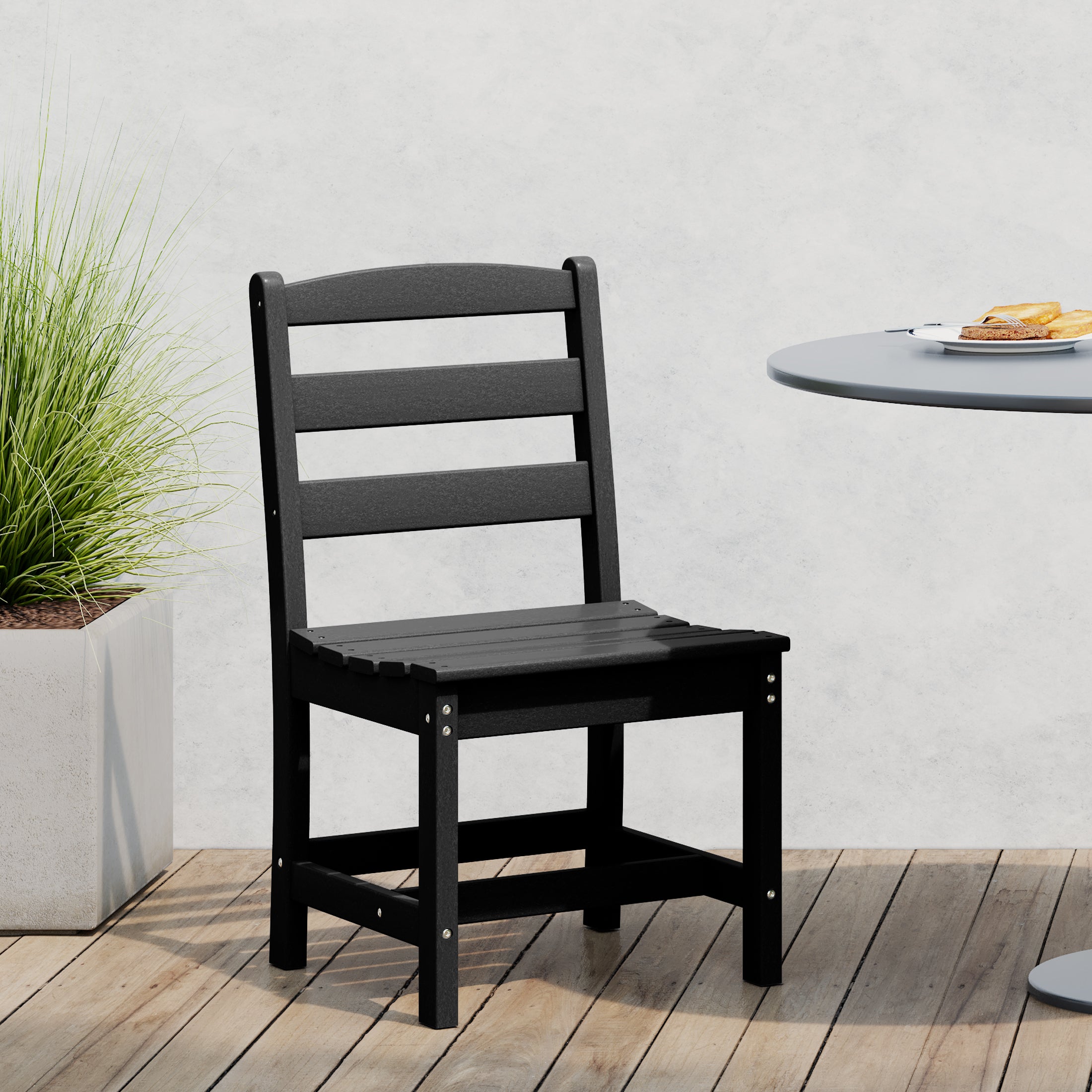 Palms Outdoor HDPE Patio Classic Armless Dining Side Chair