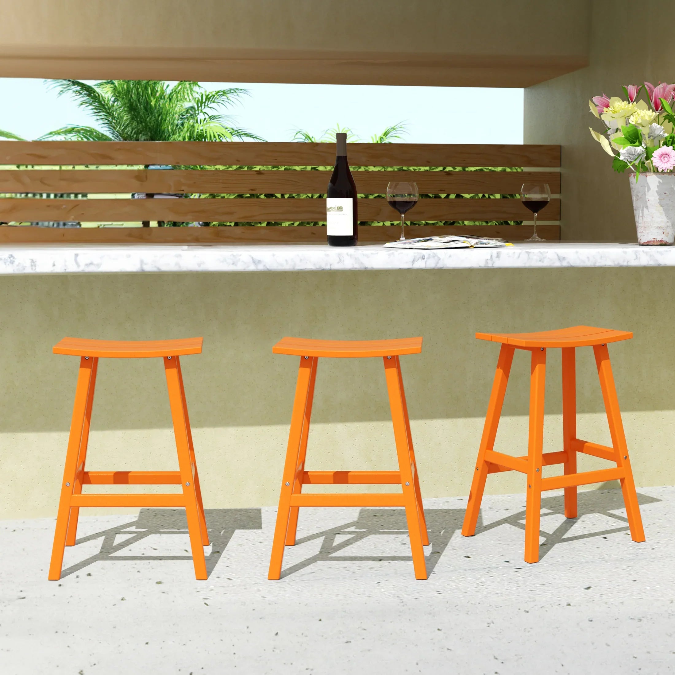 Paradise 29 Inch High Backless Seat Bar Stools (Set of 3)