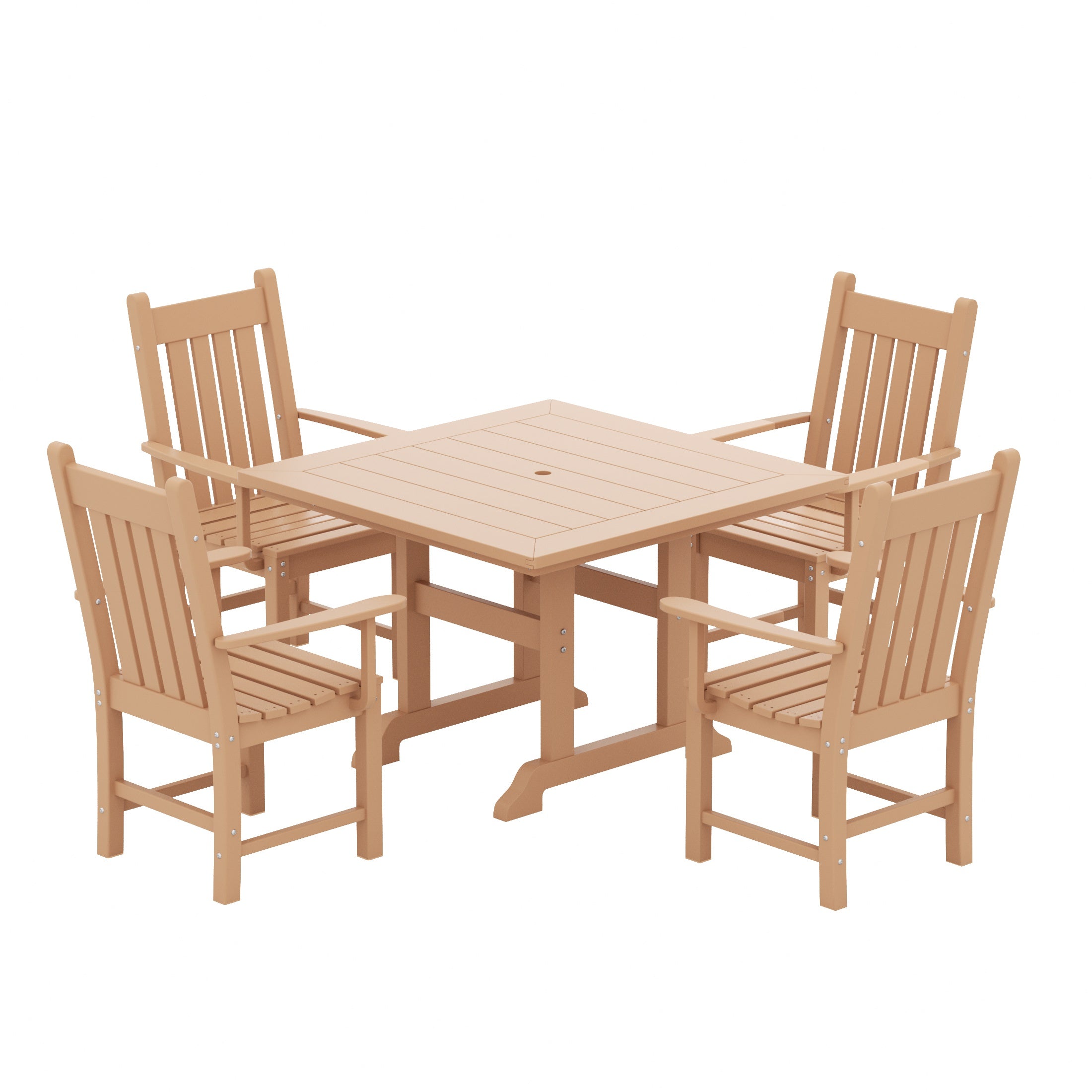 Paradise 5 Piece Outdoor Patio Dining Set Outdoor Square Table and Armchair Set