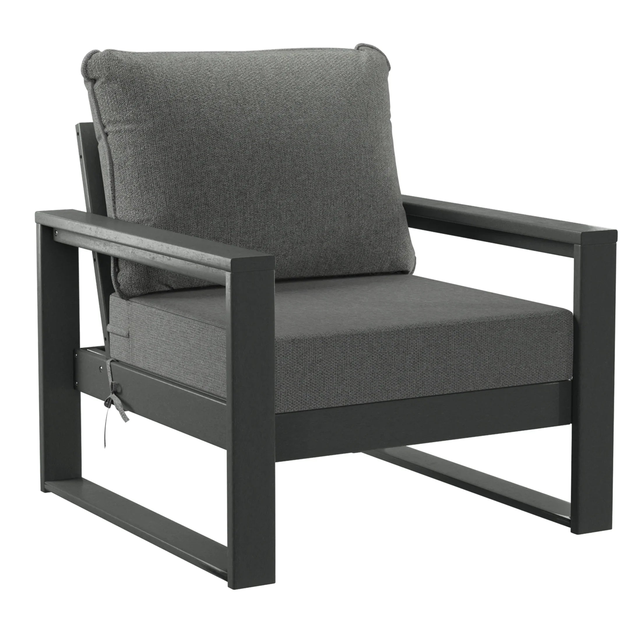 Rockaway Outdoor Modern 3-Piece HDPE Patio Sofa Set with Side Table
