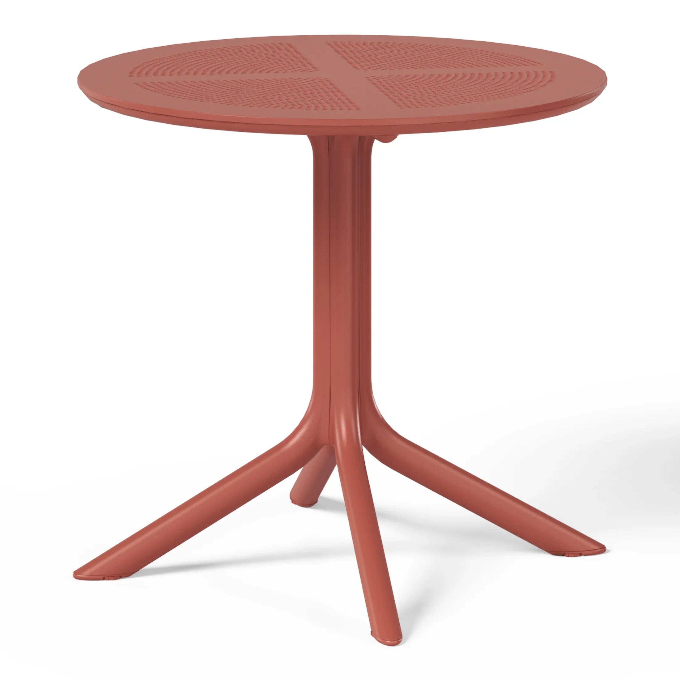Sunshine Modern 5-Piece Resin Round Patio Dining Table Set with Stackable Patio Dining Chairs