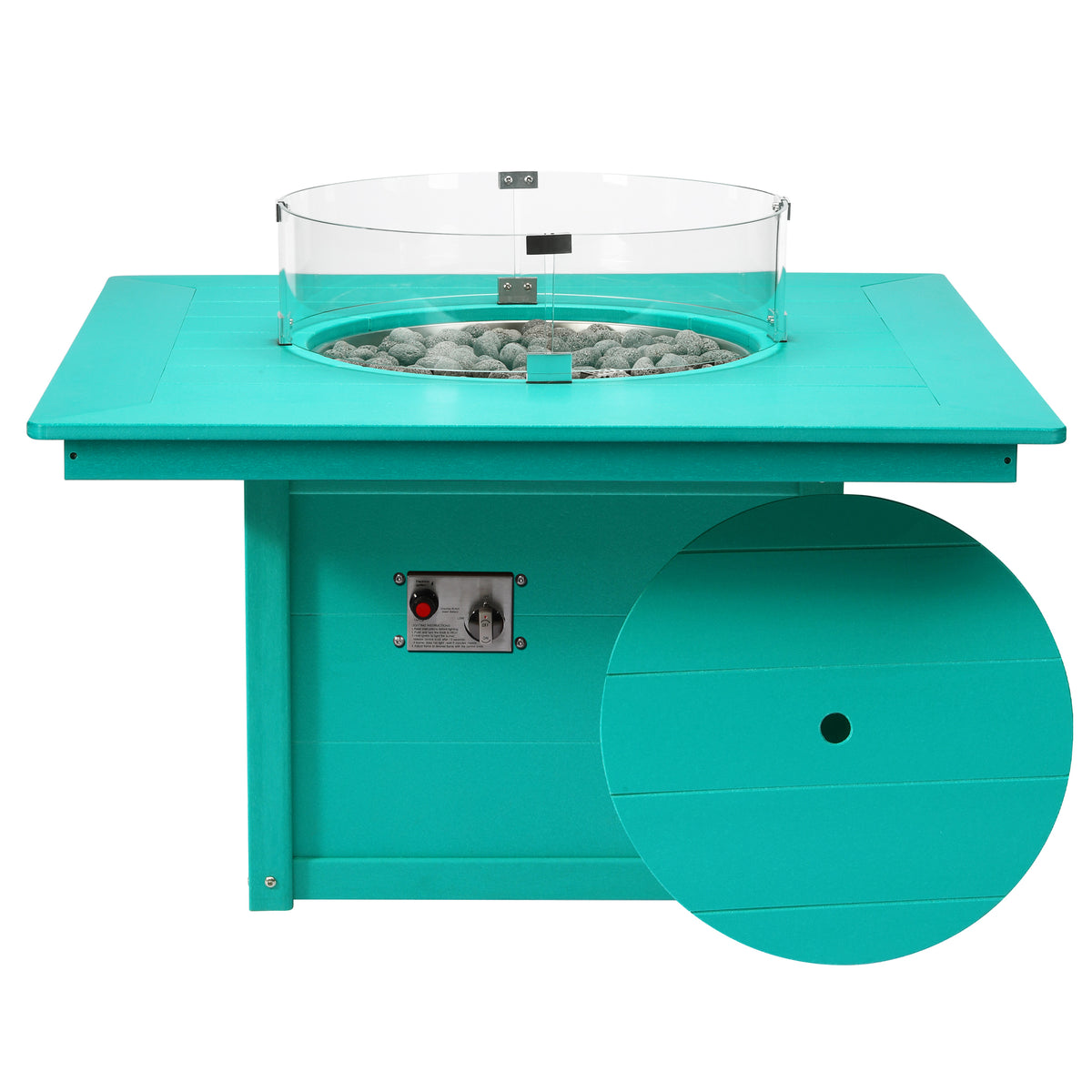 Sol 42" Modern Outdoor Patio Propane Square Fire Pit Table