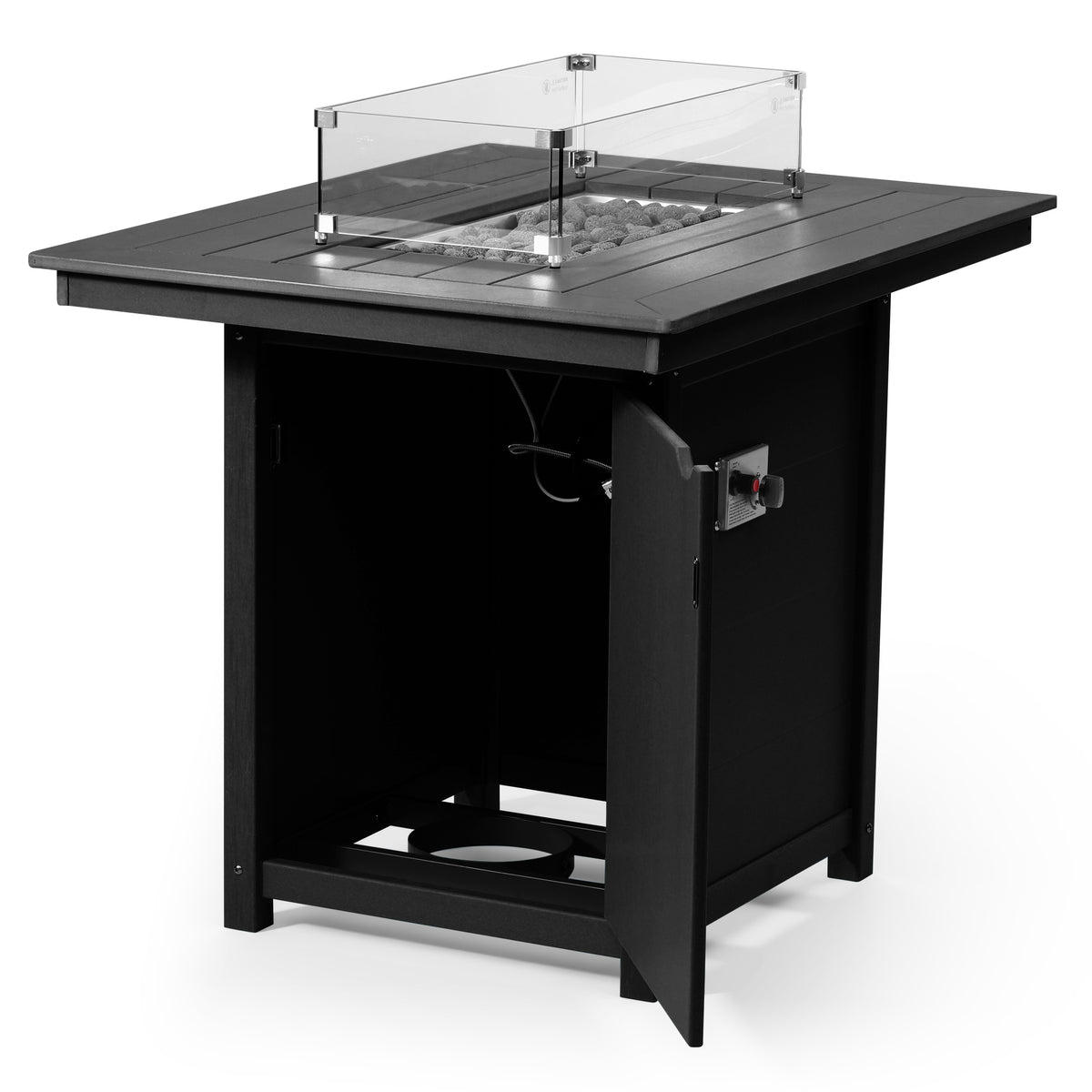 Sol 46" Modern Outdoor Patio Gas Propane Rectangle Fire Pit Table