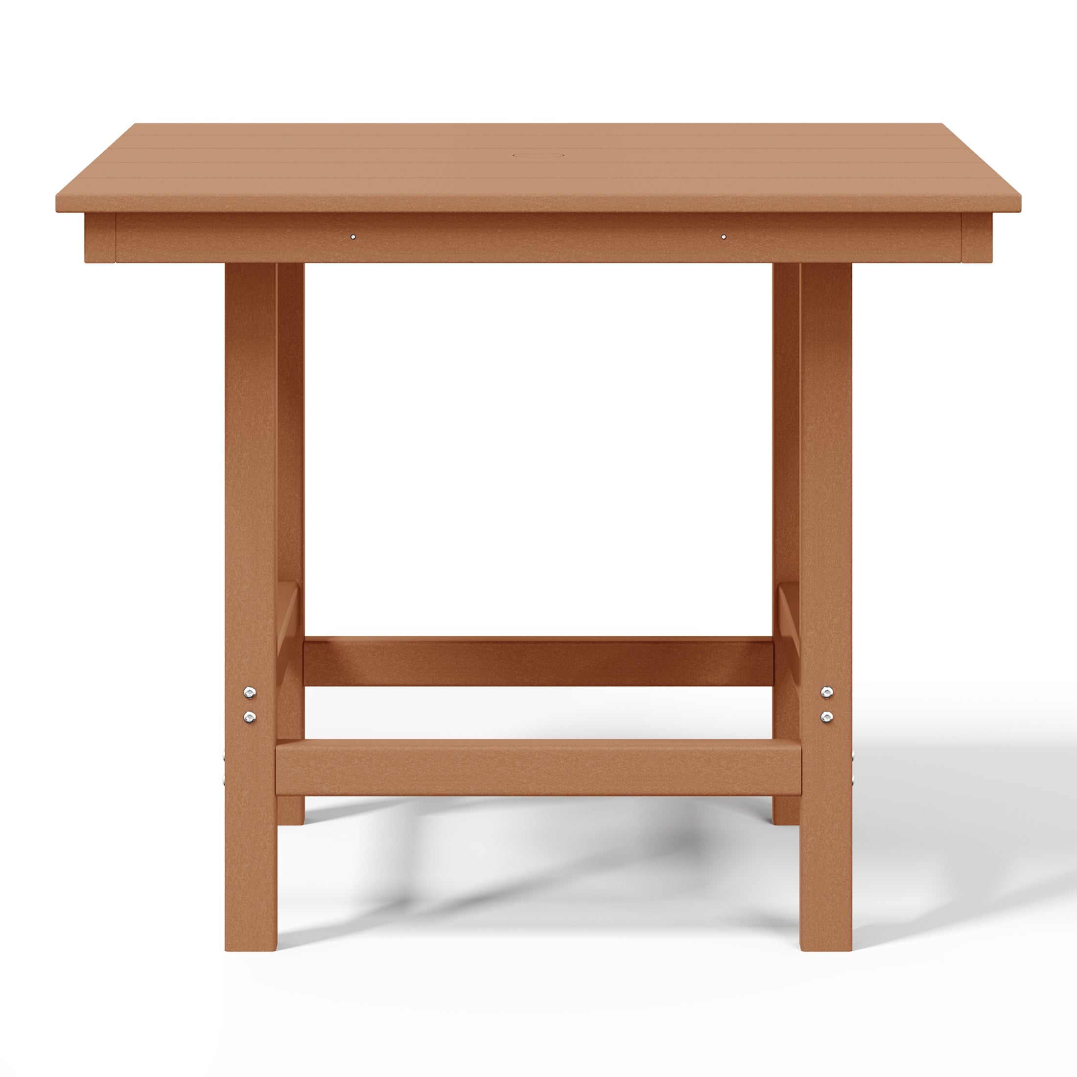 Palms Outdoor HDPE 36" Square Patio Dining Table with Umbrella Hole