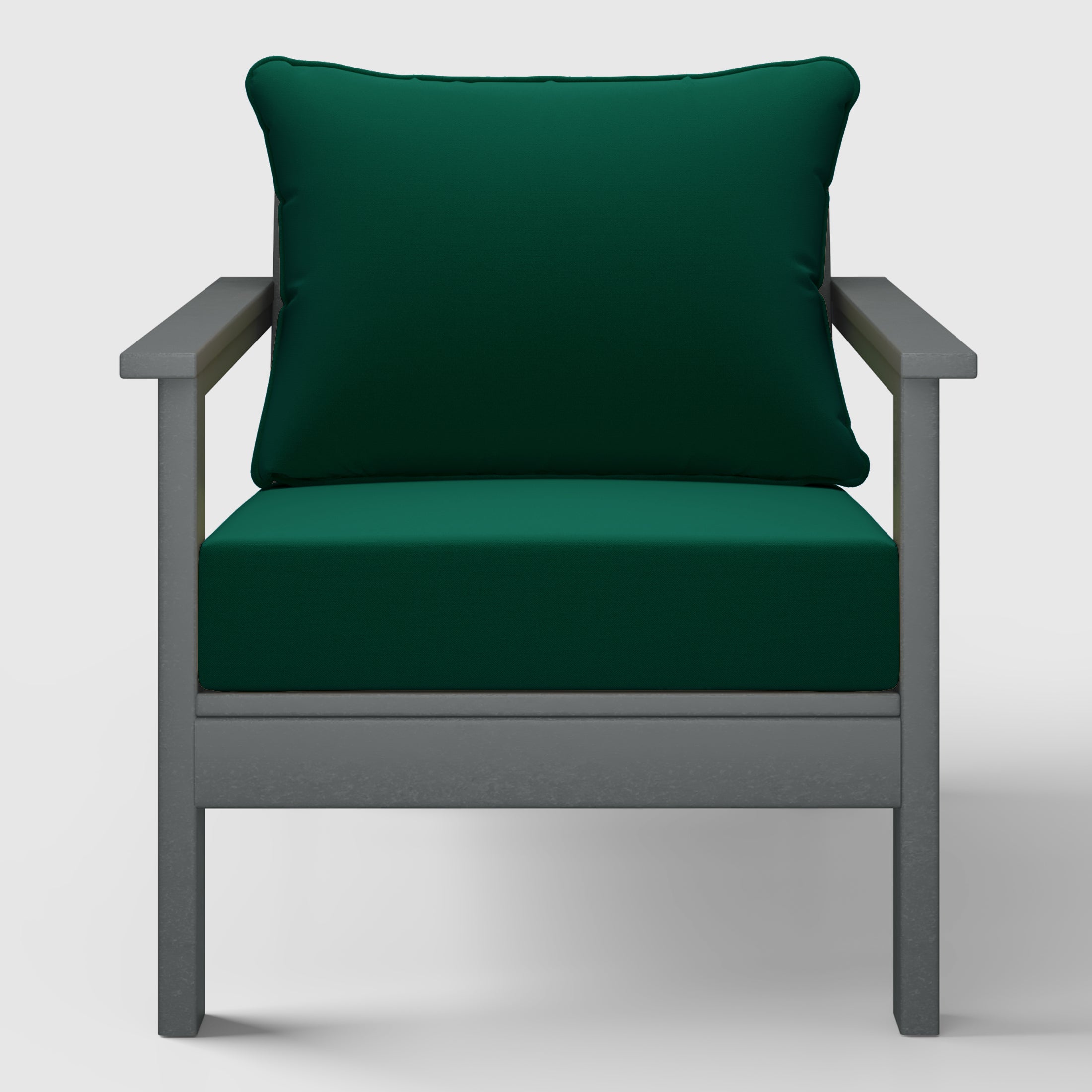 Portsmouth Outdoor Modern HDPE Patio Club Chair with Deep Seat Cushions