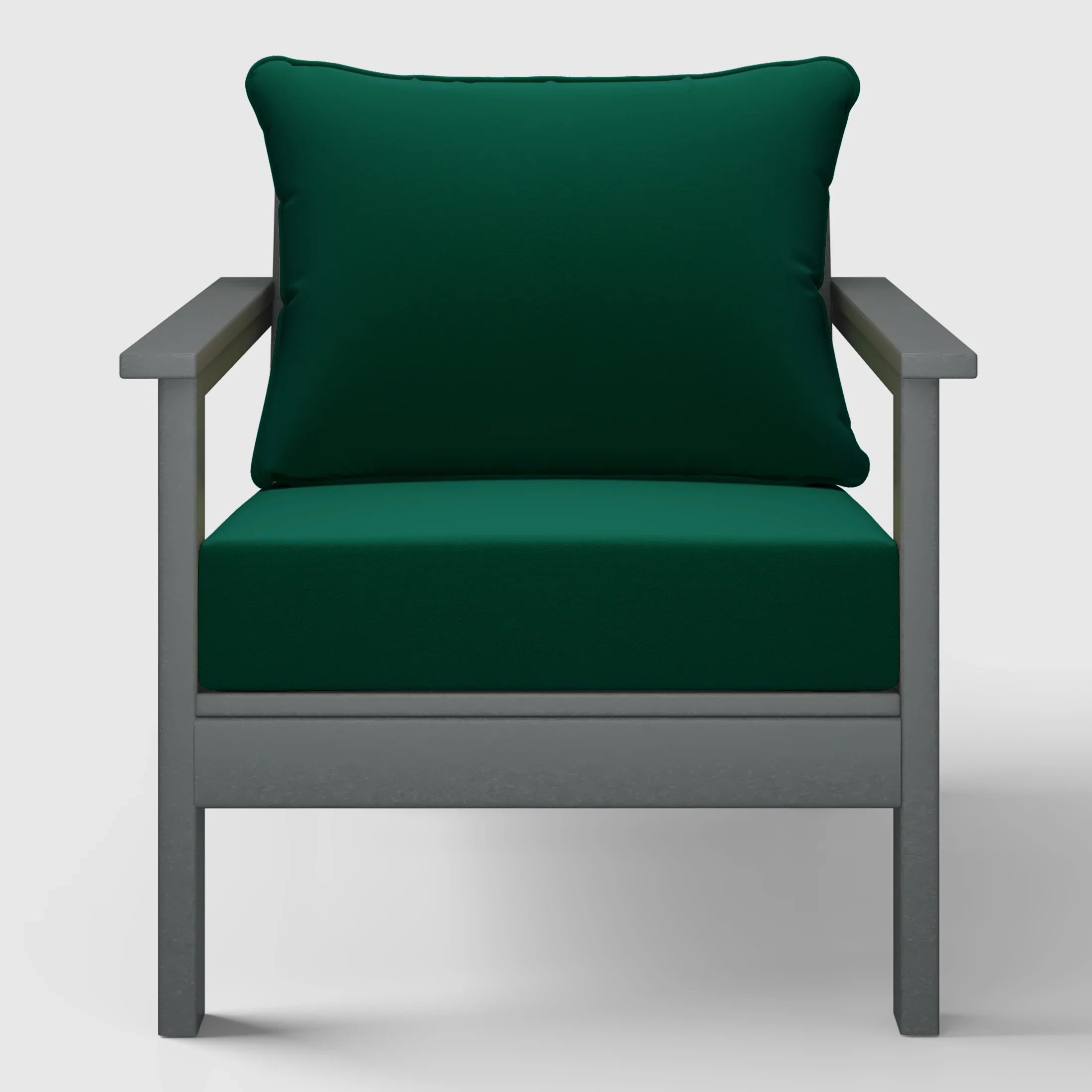 Portsmouth Outdoor Modern HDPE Patio Club Chairs with Deep Seat Cushions (Set of 2)