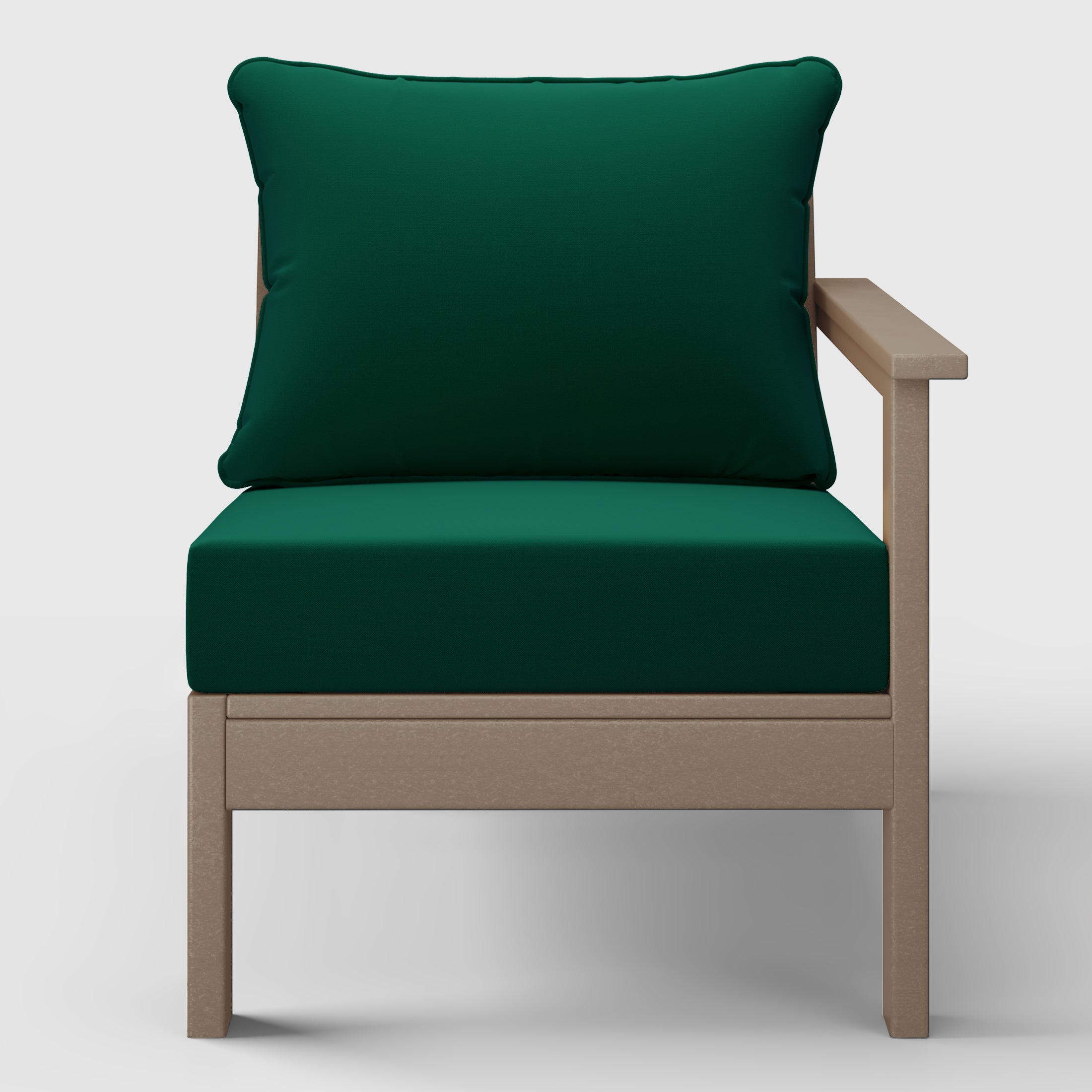 Portsmouth Outdoor Patio HDPE Right Arm Sectional Corner Club Chair with Patio Cushions