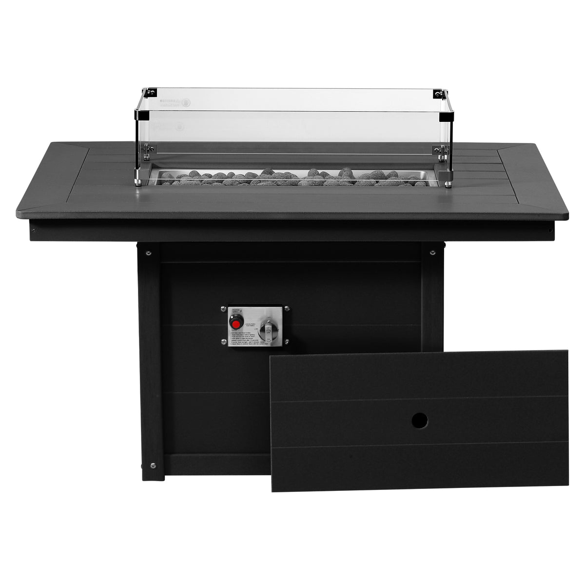 Sol 46" Modern Outdoor 55,000 BTU Patio Gas Propane Rectangle Deck Fire Pit Table