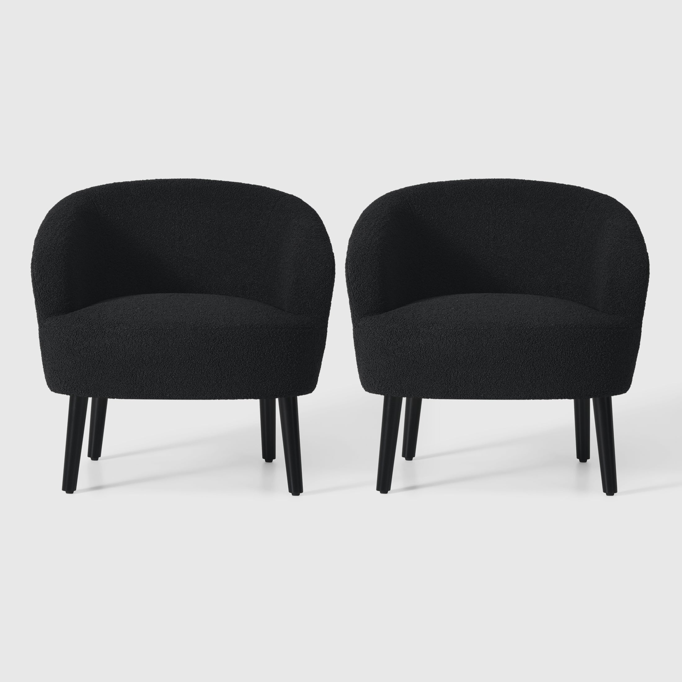 Celine 29" Wide Mid Century Modern Club Barrel Accent Armchair, Set of Two
