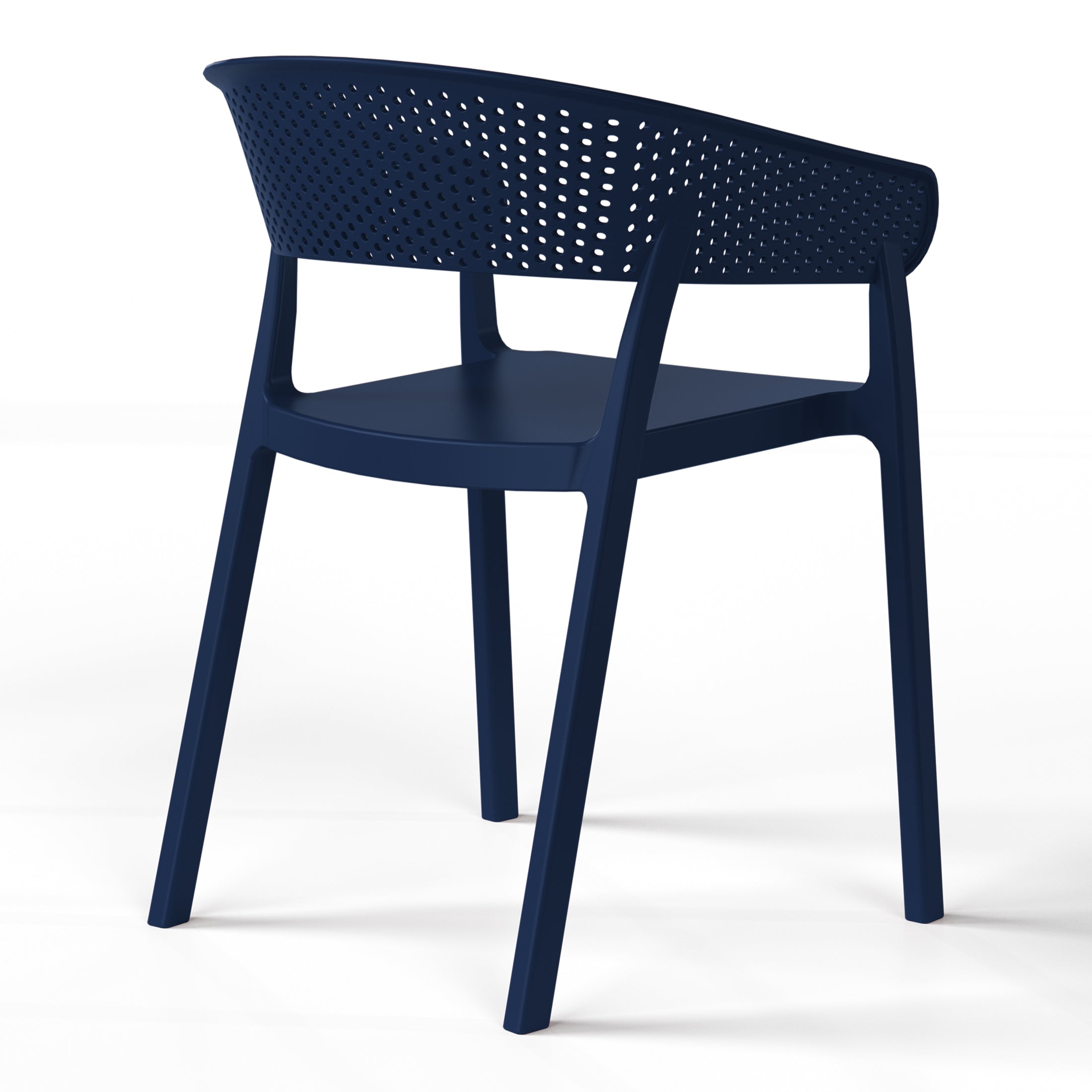 Sunshine Outdoor Modern Stackable Plastic Resin Patio Dining Armchair (Set of 2)